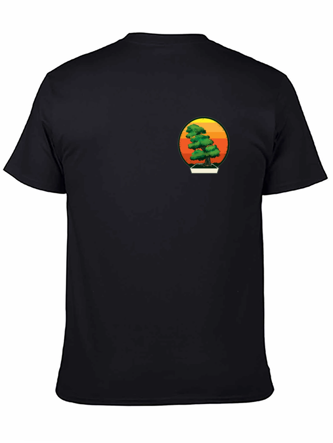 Bonsai Tree Graphic Tee - Black Cotton Shirt