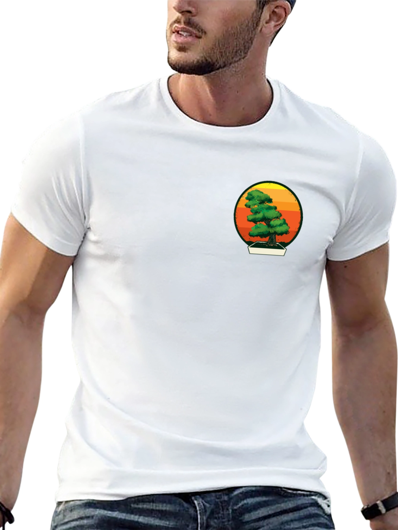 Bonsai Tree Graphic Tee - Black Cotton Shirt