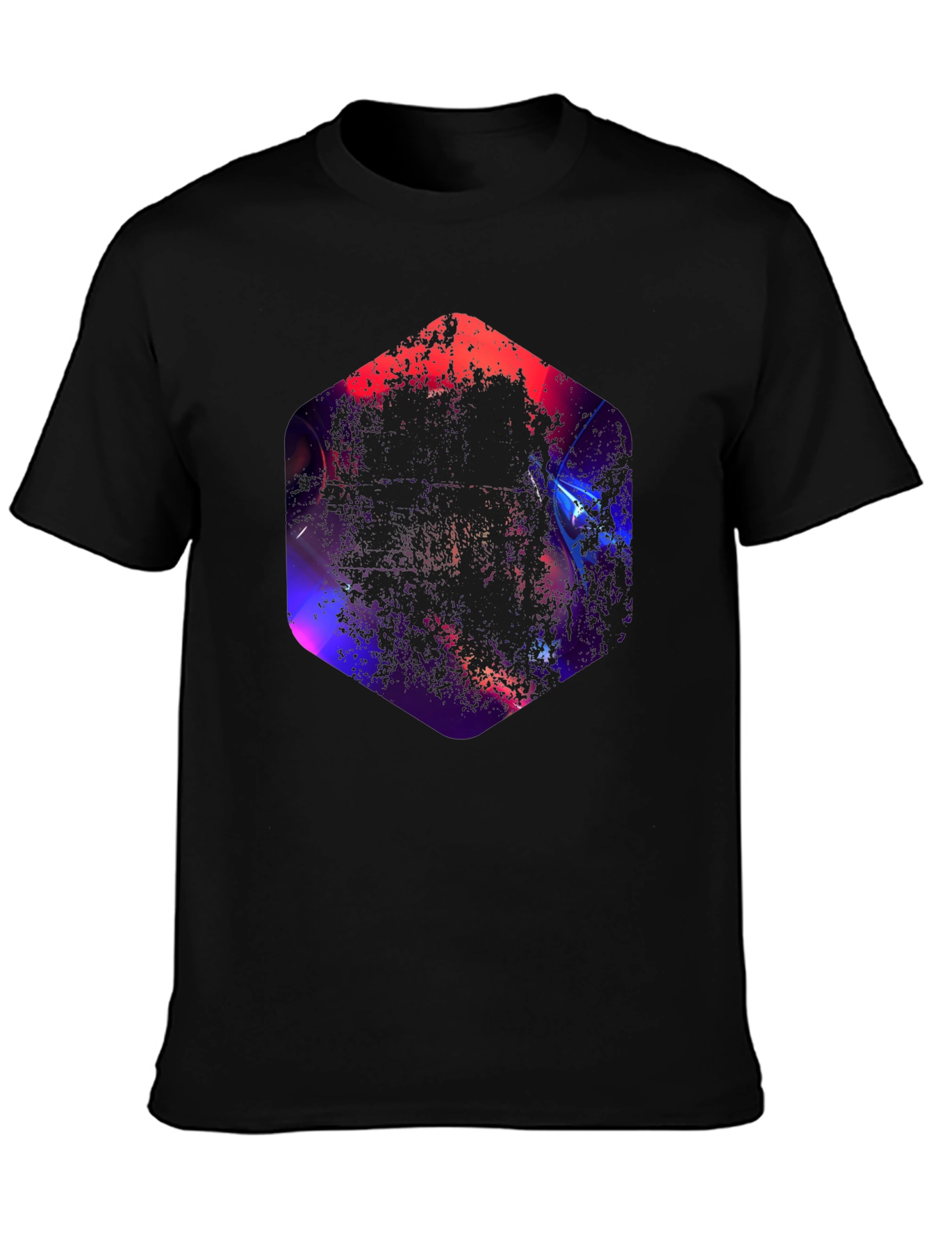 Geometric Abstract Graphic Black T-Shirt