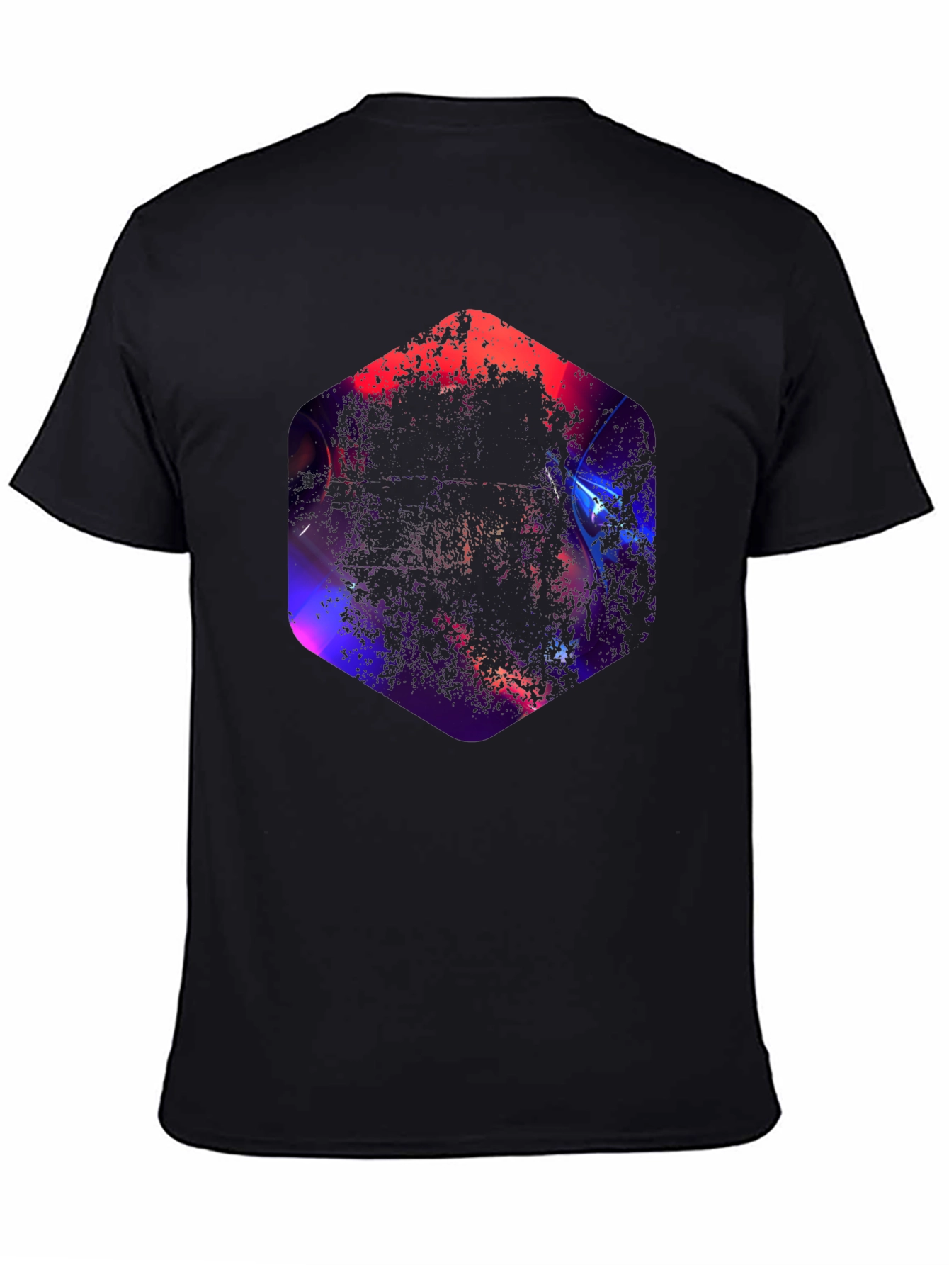 Geometric Abstract Graphic Black T-Shirt