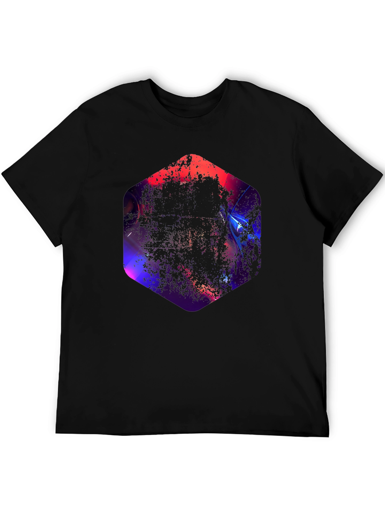Geometric Abstract Graphic Black T-Shirt