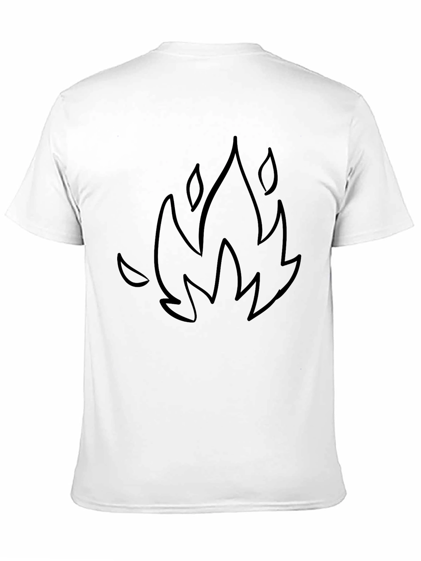Black Graphic Tee - Fire Outline Design