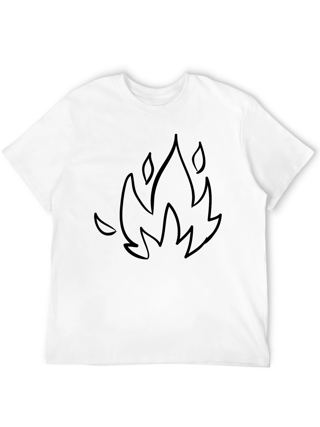 Black Graphic Tee - Fire Outline Design