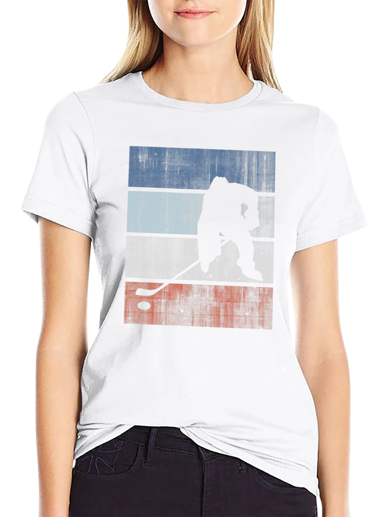 Hockey Player Silhouette T-Shirt - Graphic Tee