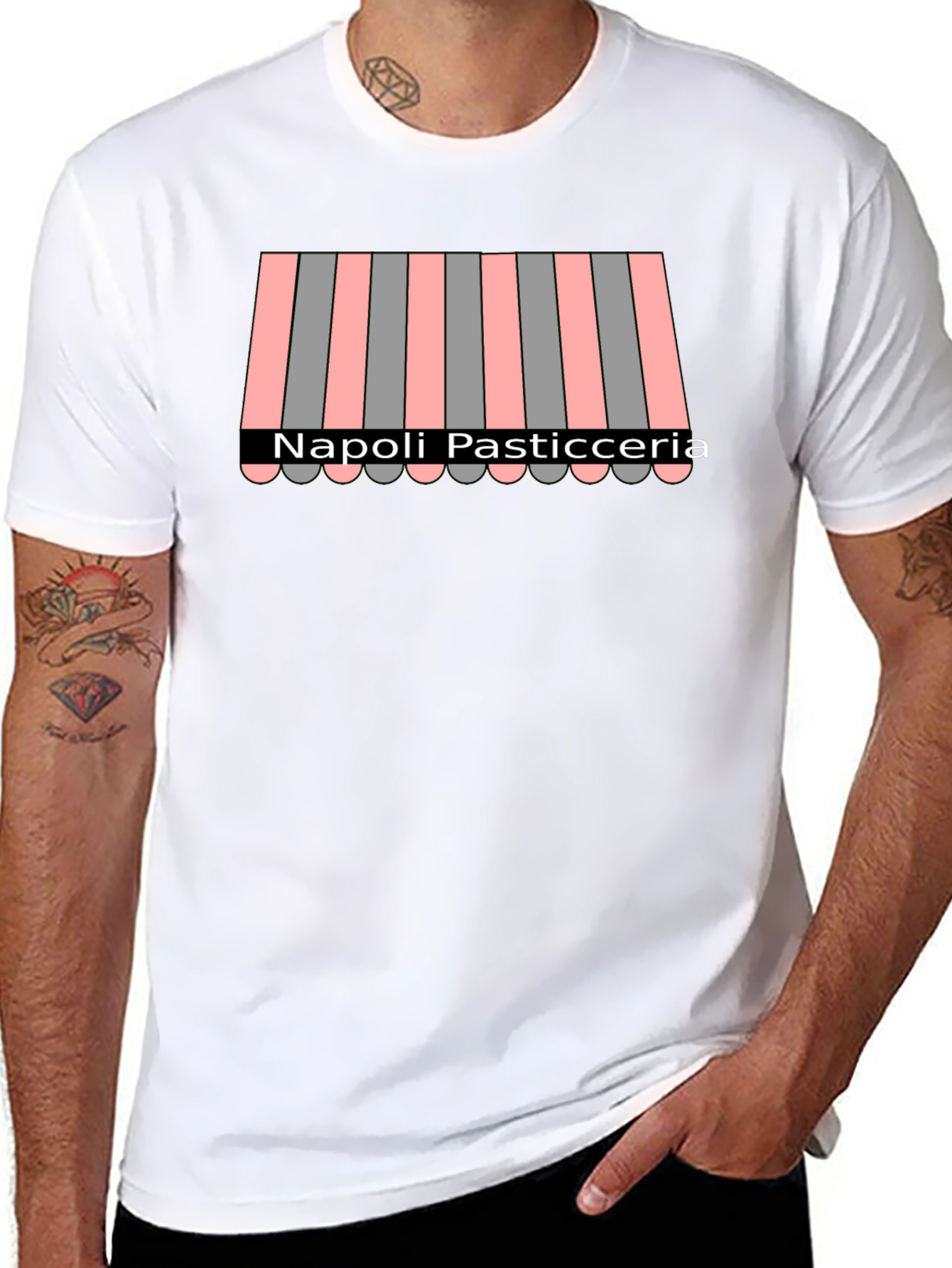 Napoli Pasticceria Striped Awning T-Shirt