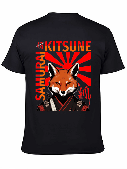 Samurai Kitsune T-Shirt Japanese Fox Warrior Design