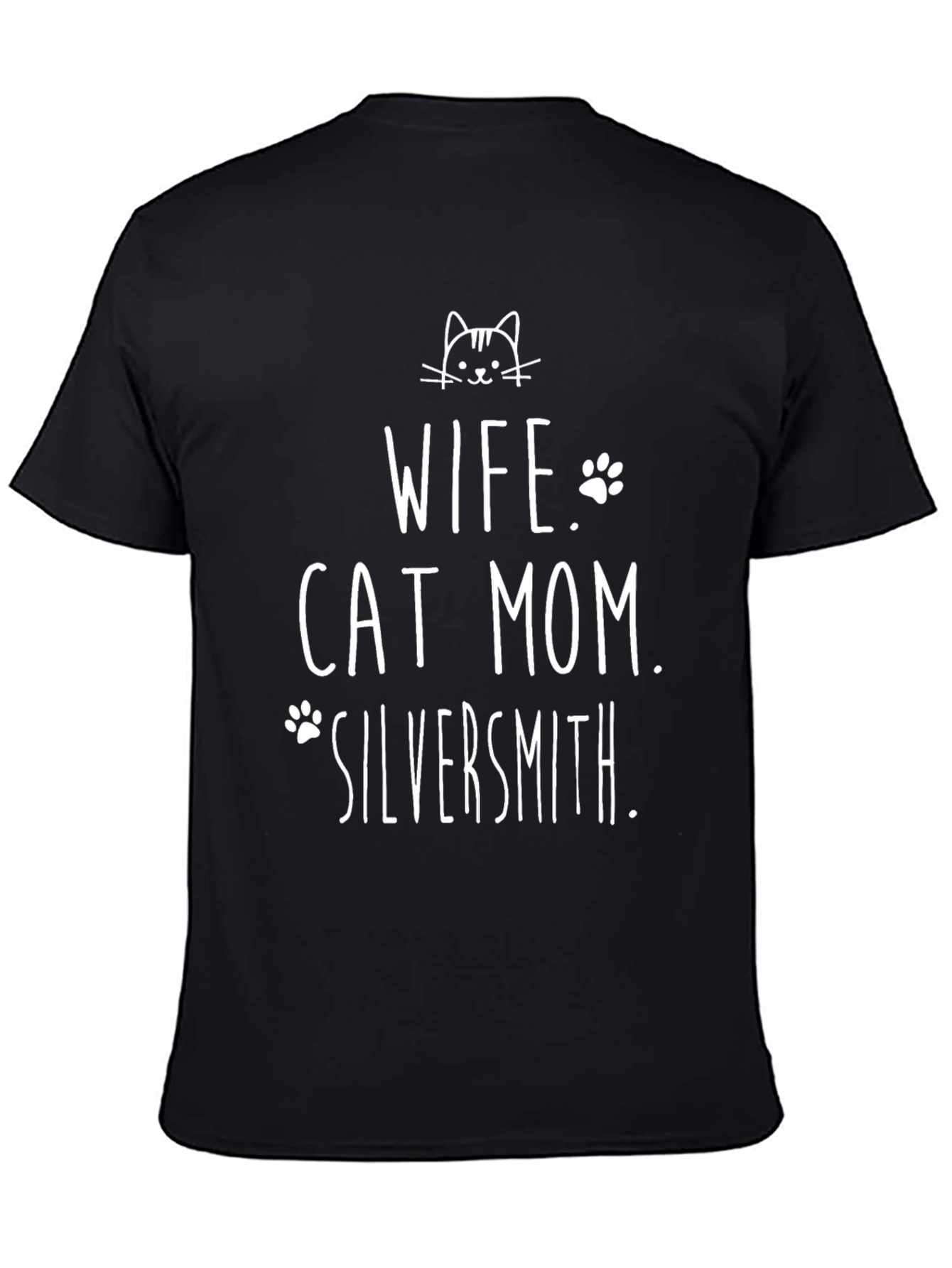 Wife Cat Mom Silversmith Graphic T-Shirt