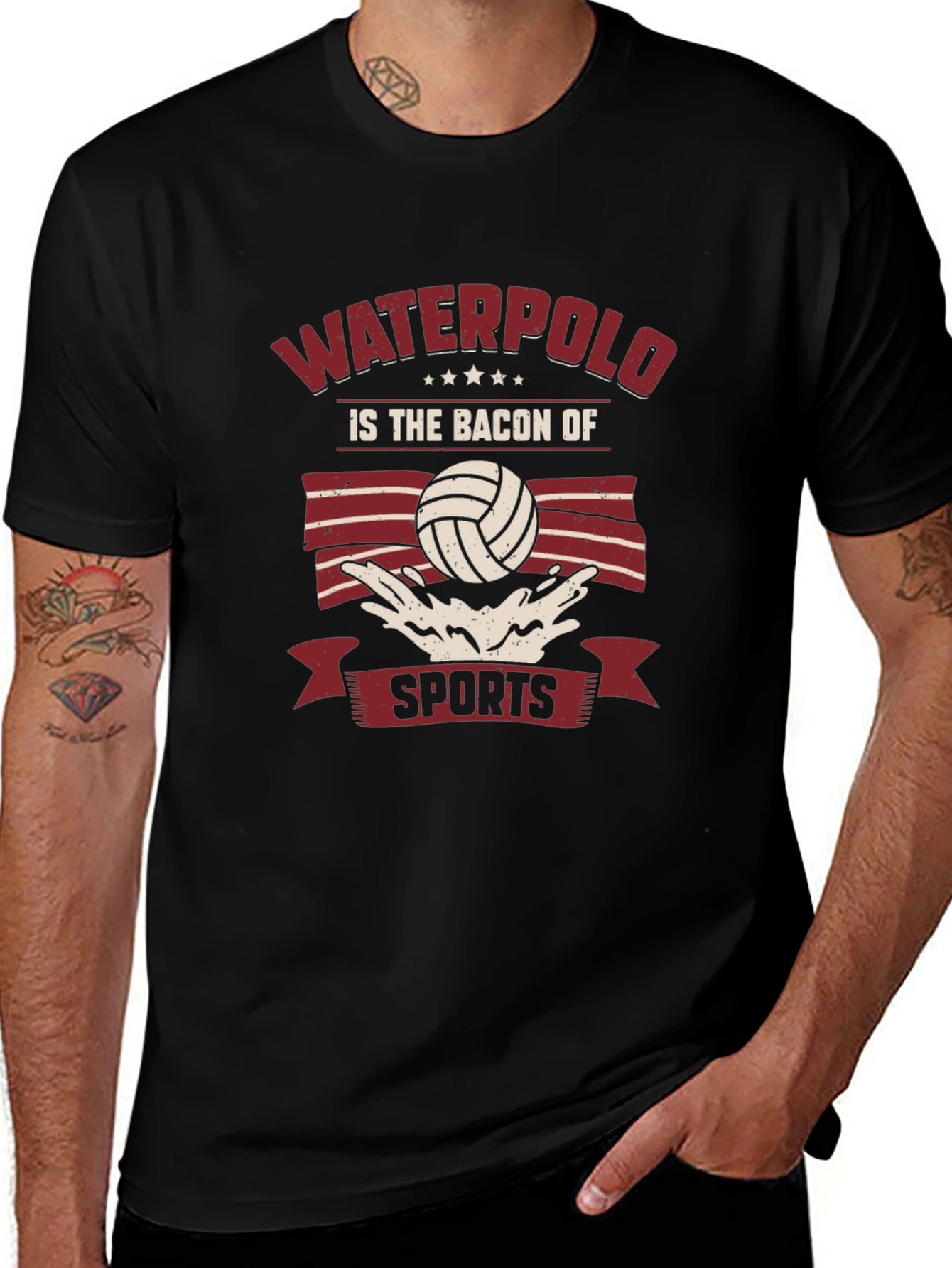 Waterpolo Is The Bacon Of Sports Black T-Shirt