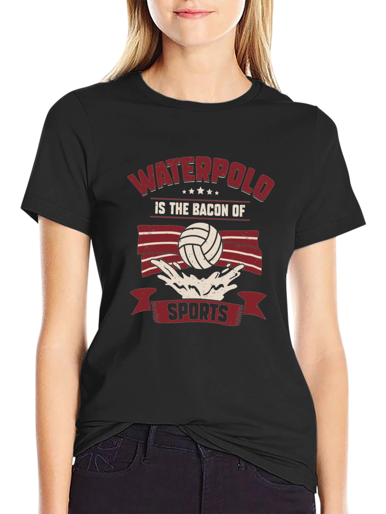 Waterpolo Is The Bacon Of Sports Black T-Shirt