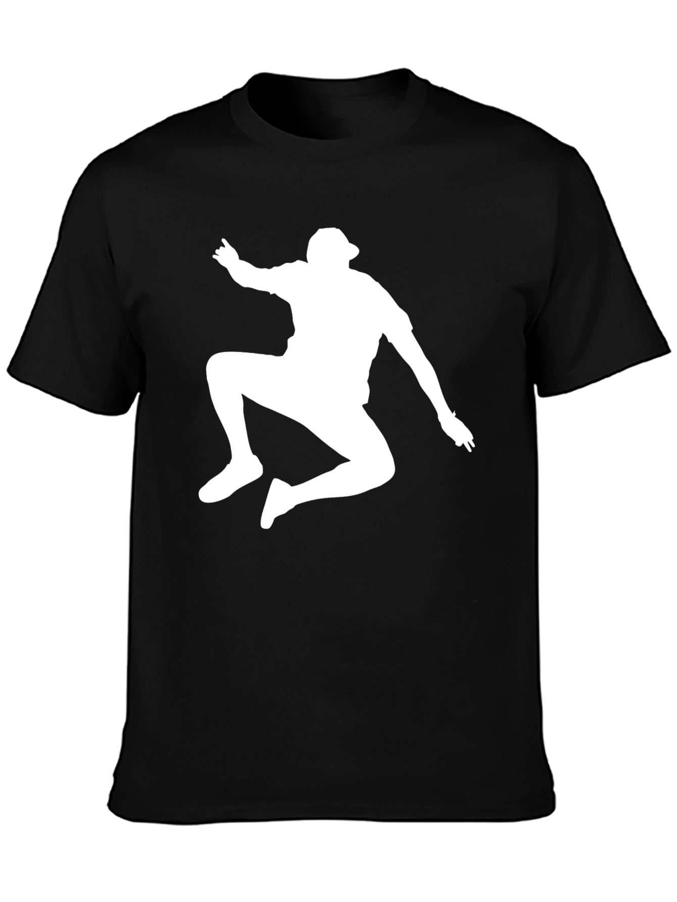 Black T-Shirt with White Silhouette Man