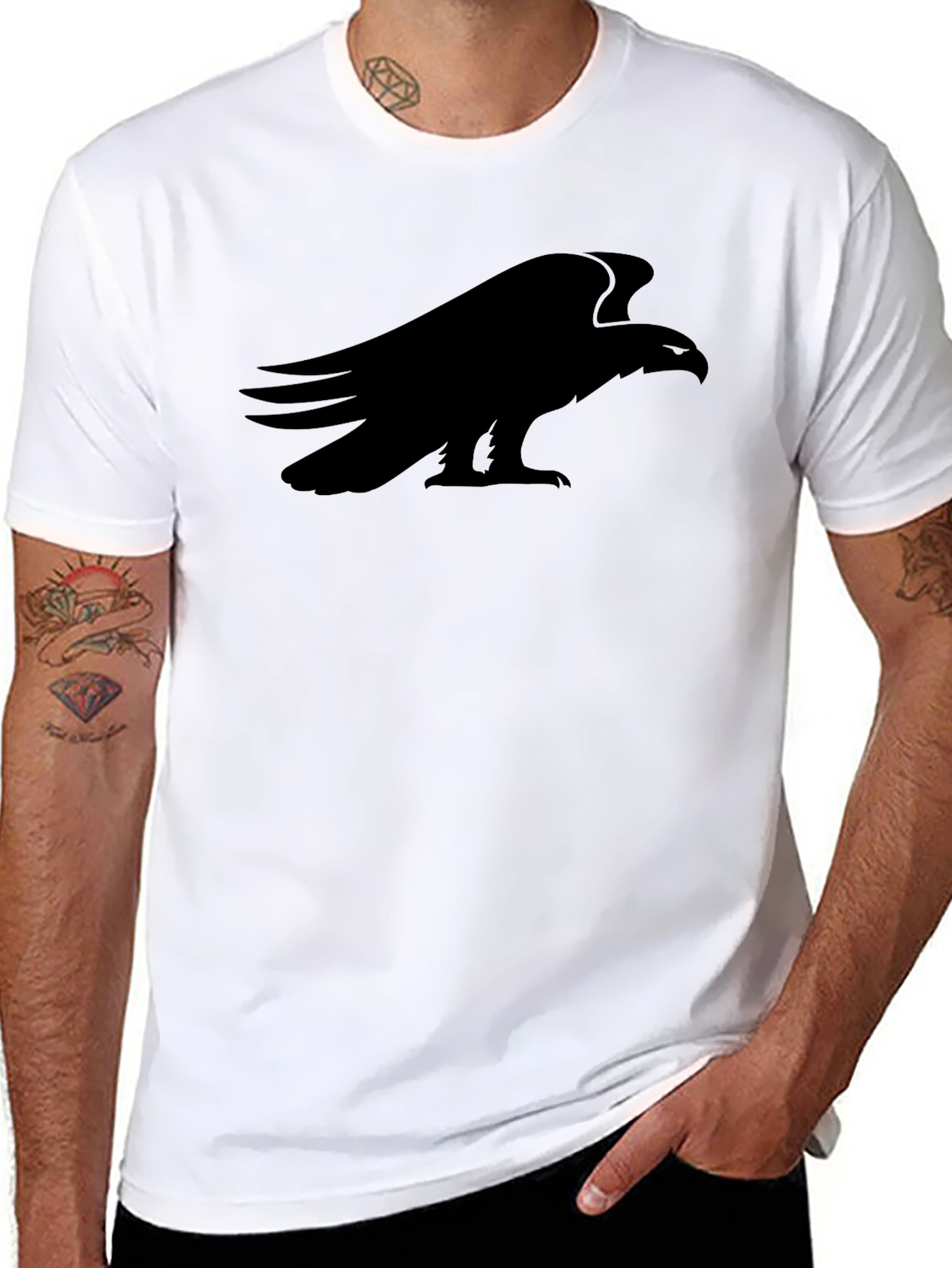 Black Eagle Graphic T-Shirt - Mens Casual Tee
