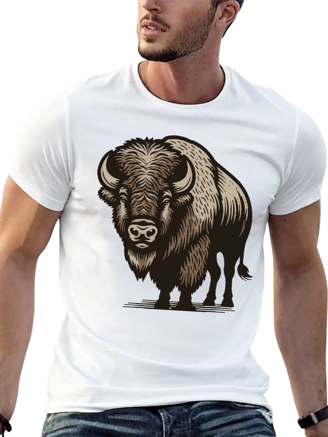 Buffalo Graphic Print Black T-Shirt