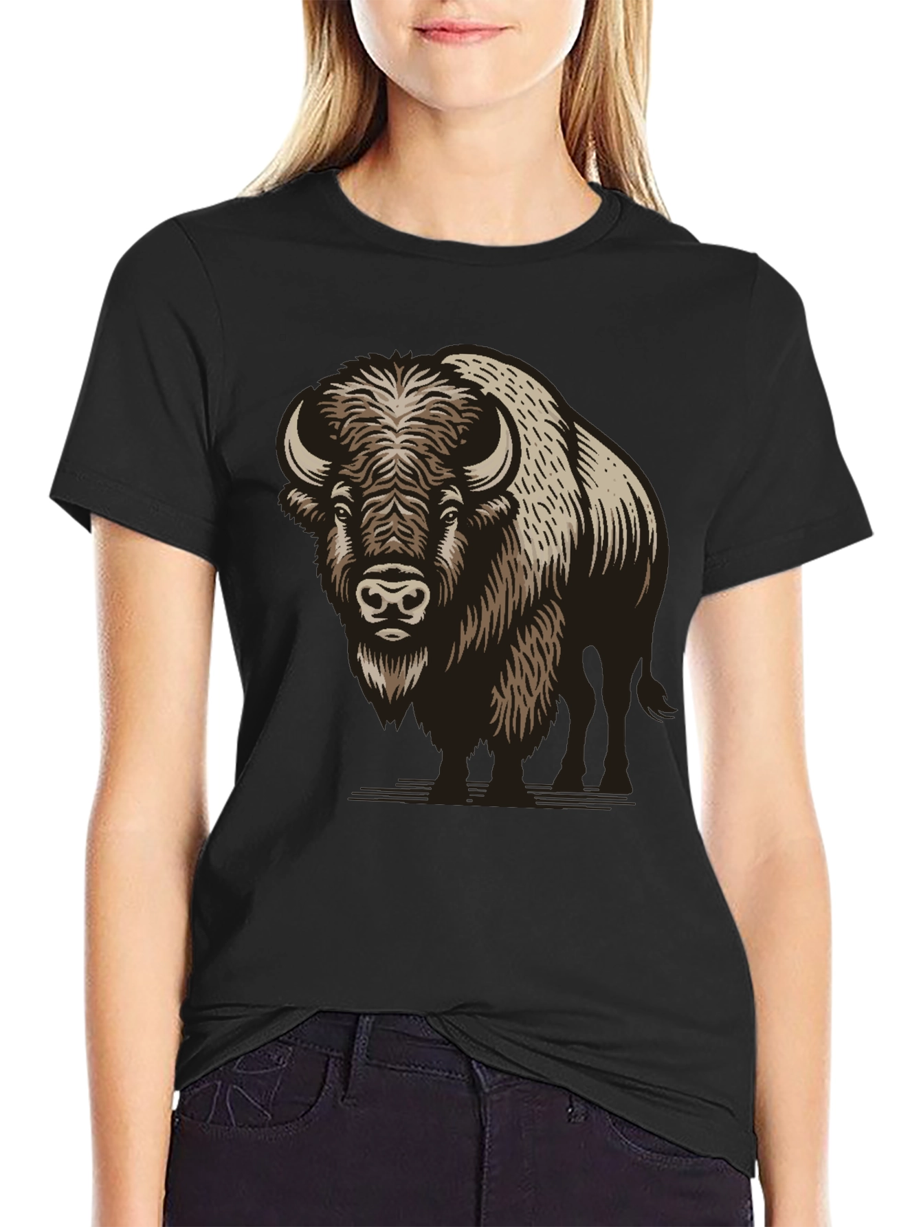 Buffalo Graphic Print Black T-Shirt