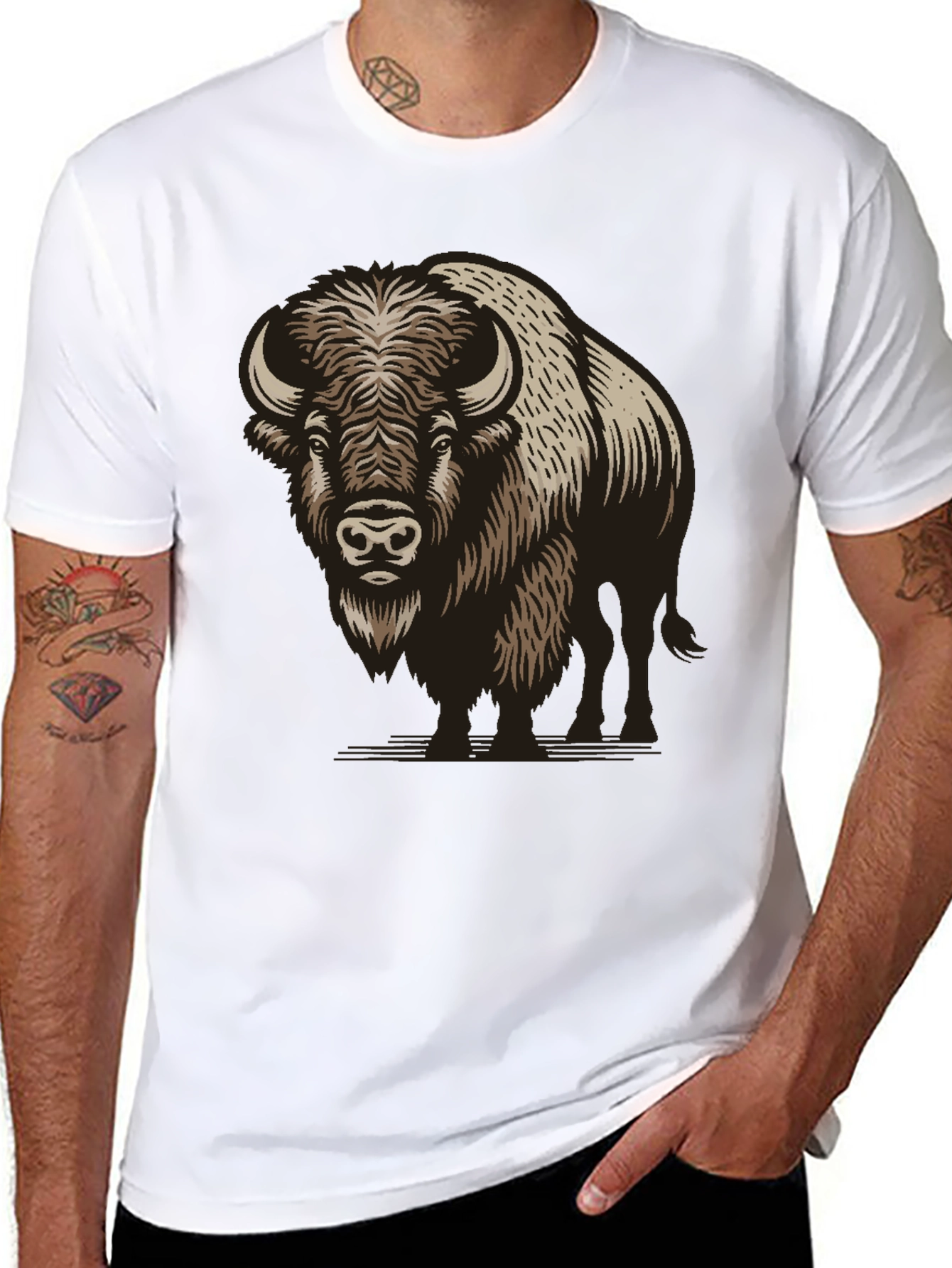 Buffalo Graphic Print Black T-Shirt