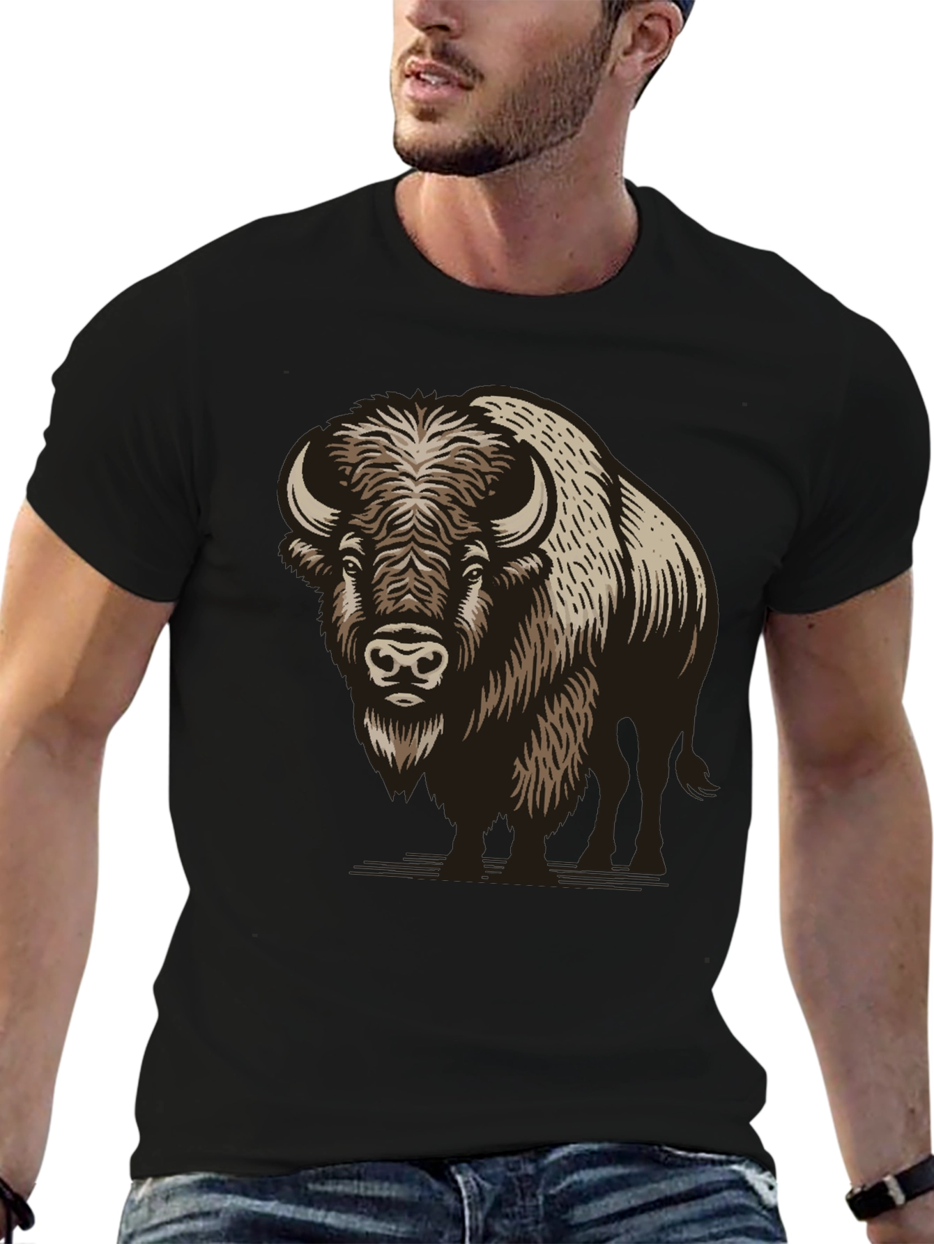 Buffalo Graphic Print Black T-Shirt