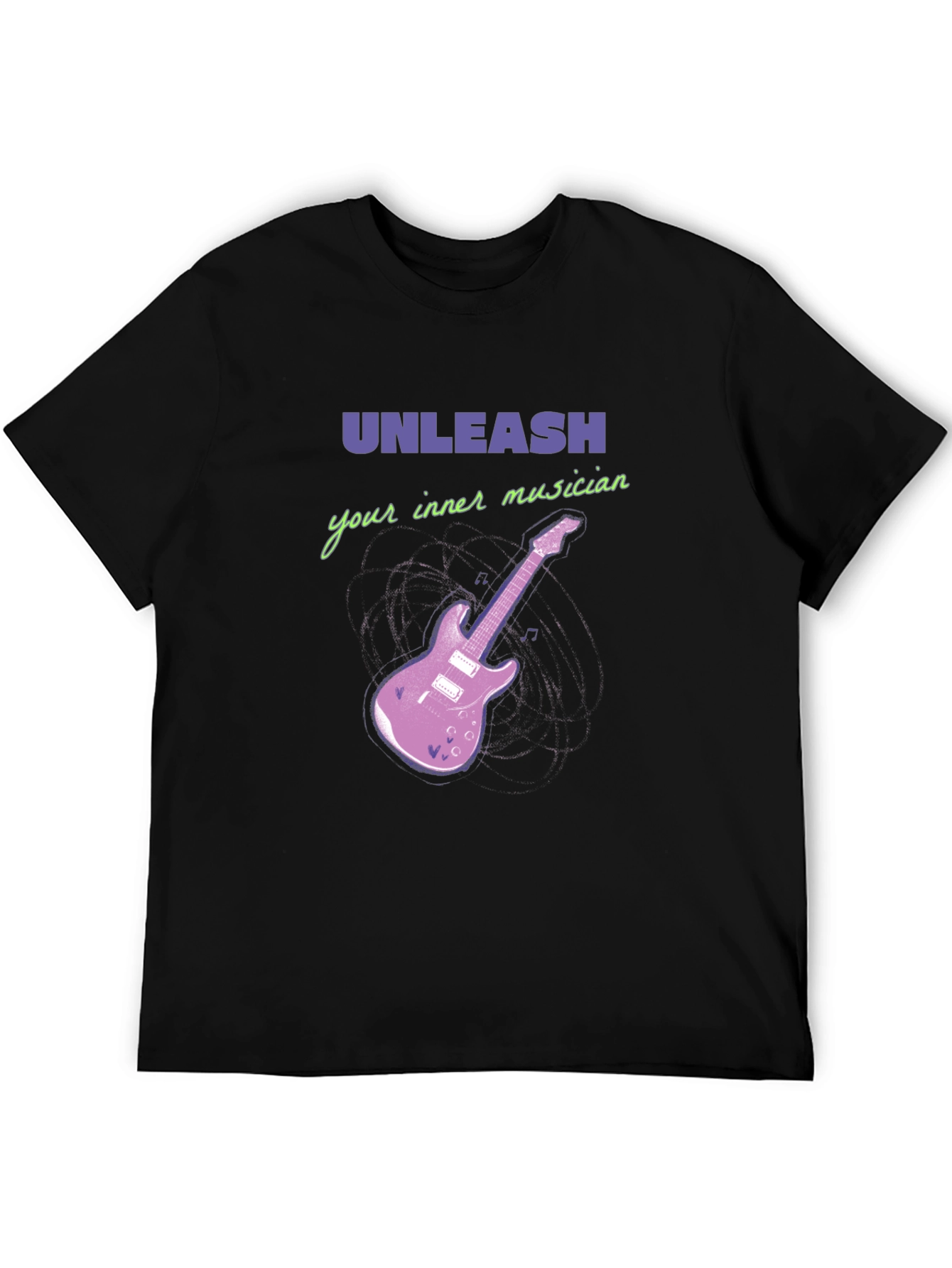 Unleash Your Inner Musician Black T-Shirt Guitar Graphic