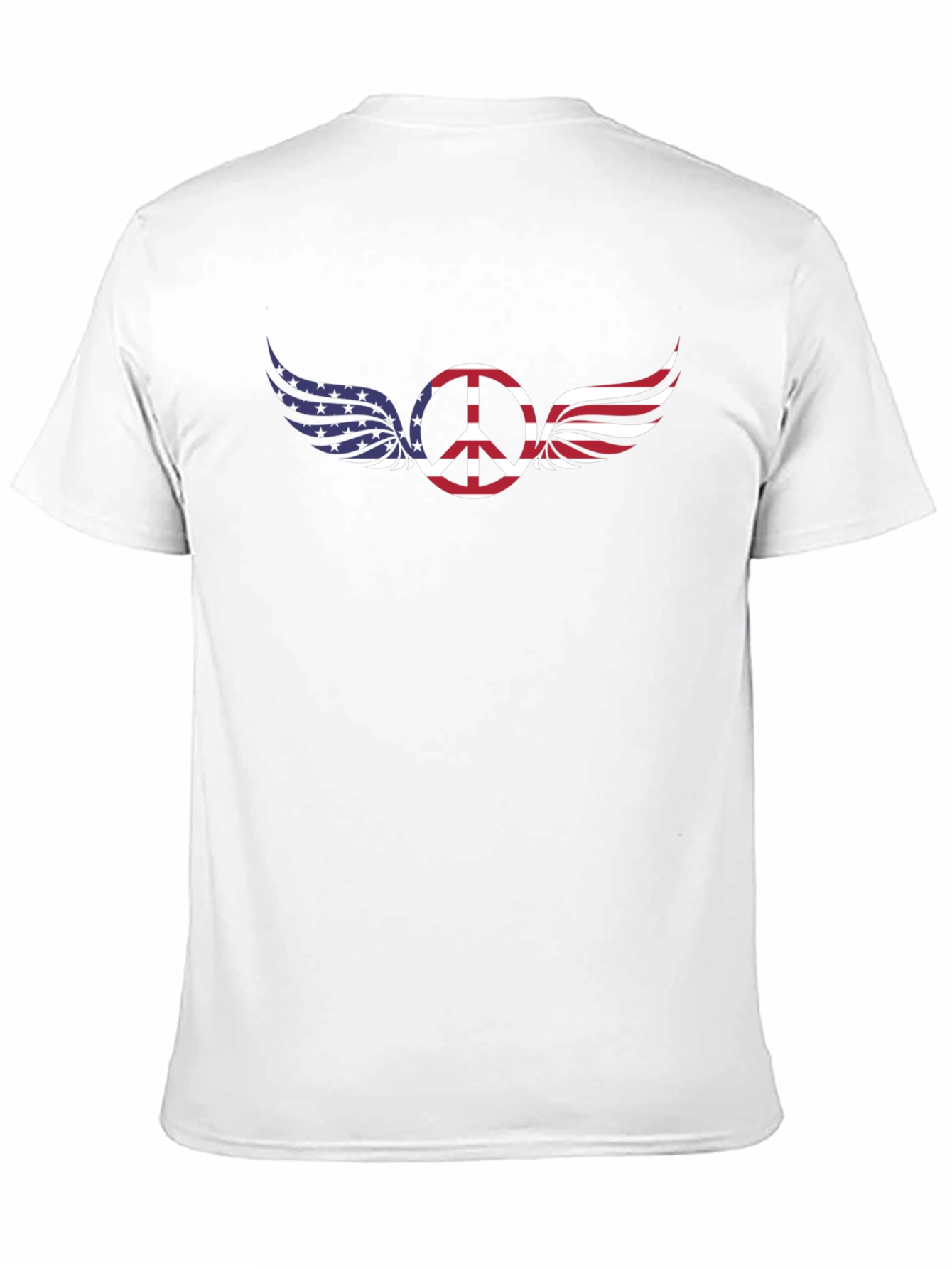 Peace Sign with American Flag Wings T-Shirt