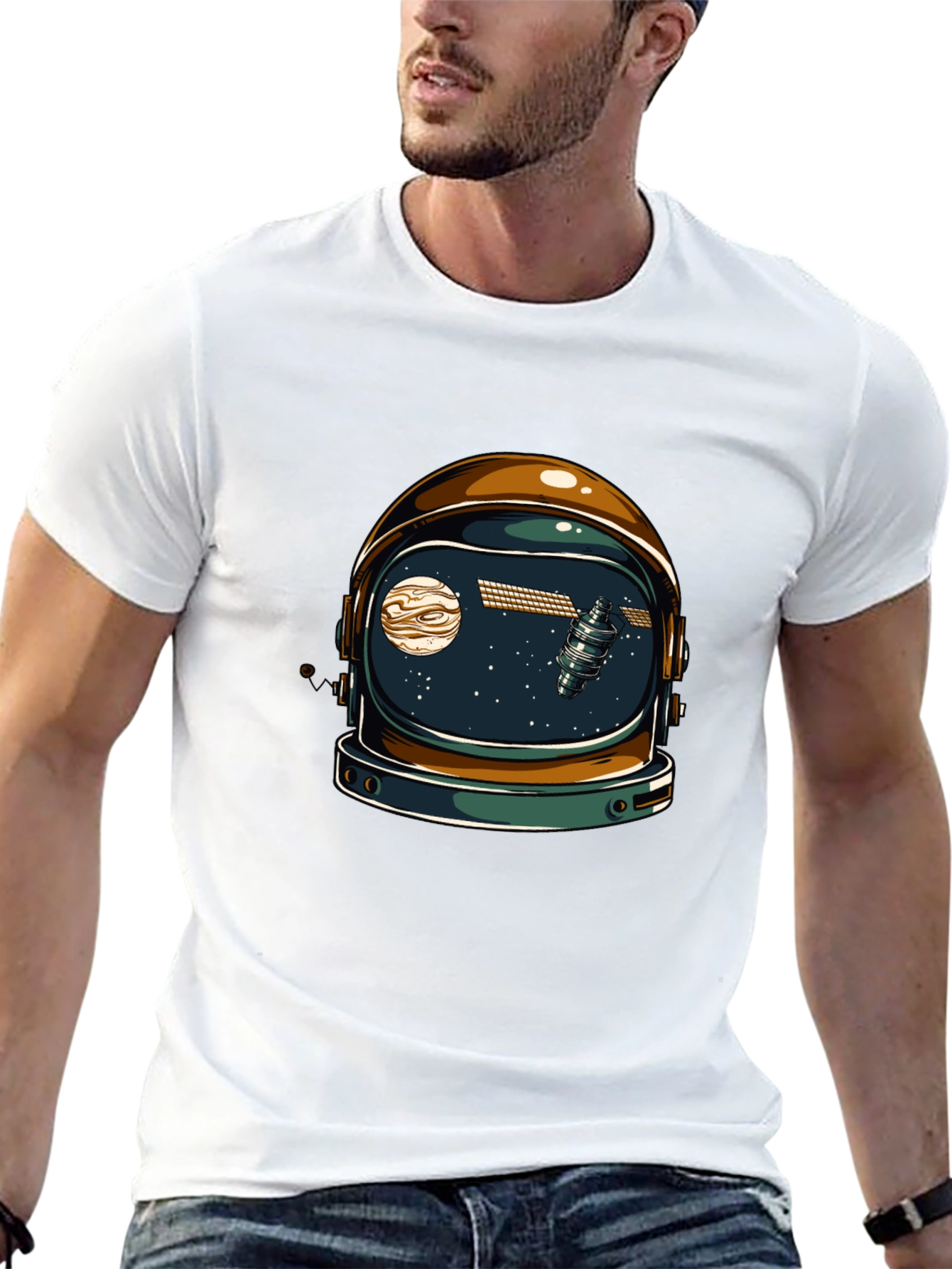 Astronaut Helmet Graphic T-Shirt