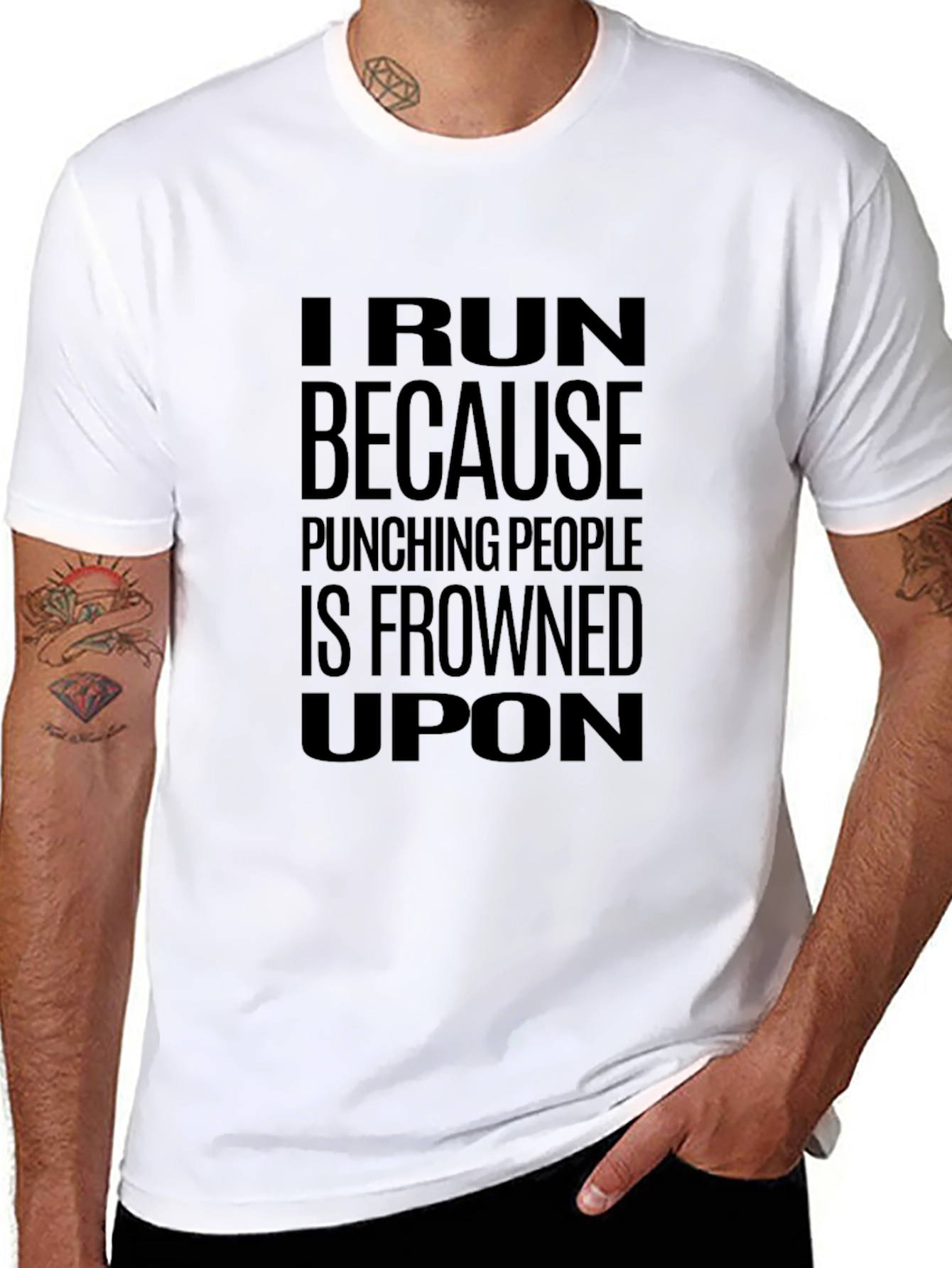 Funny Running T-Shirt - I Run Because Punching People