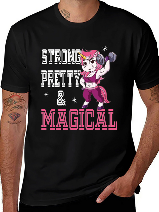 Strong Pretty Magical Unicorn Workout Shirt