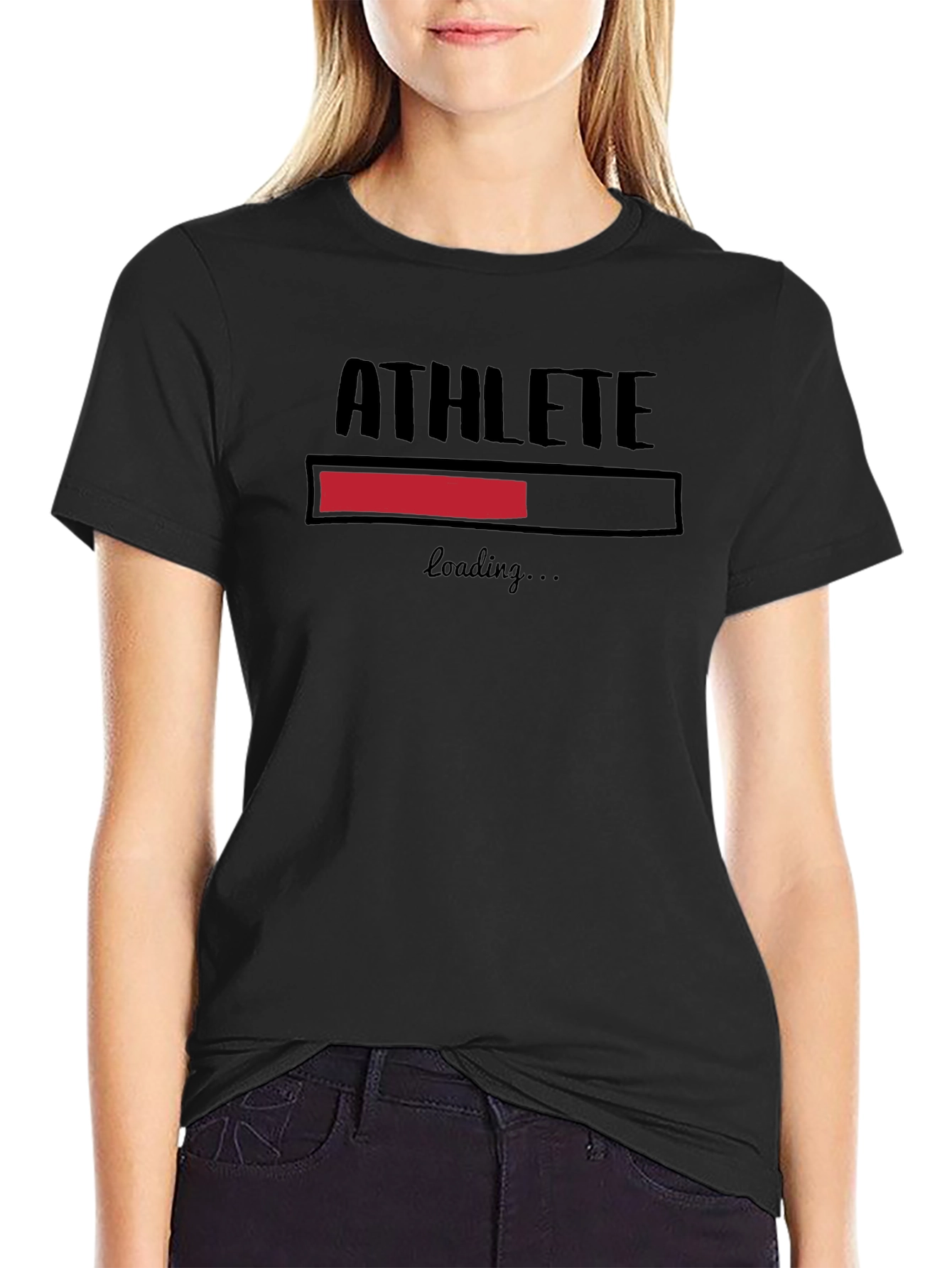Athlete Loading Black Graphic T-Shirt