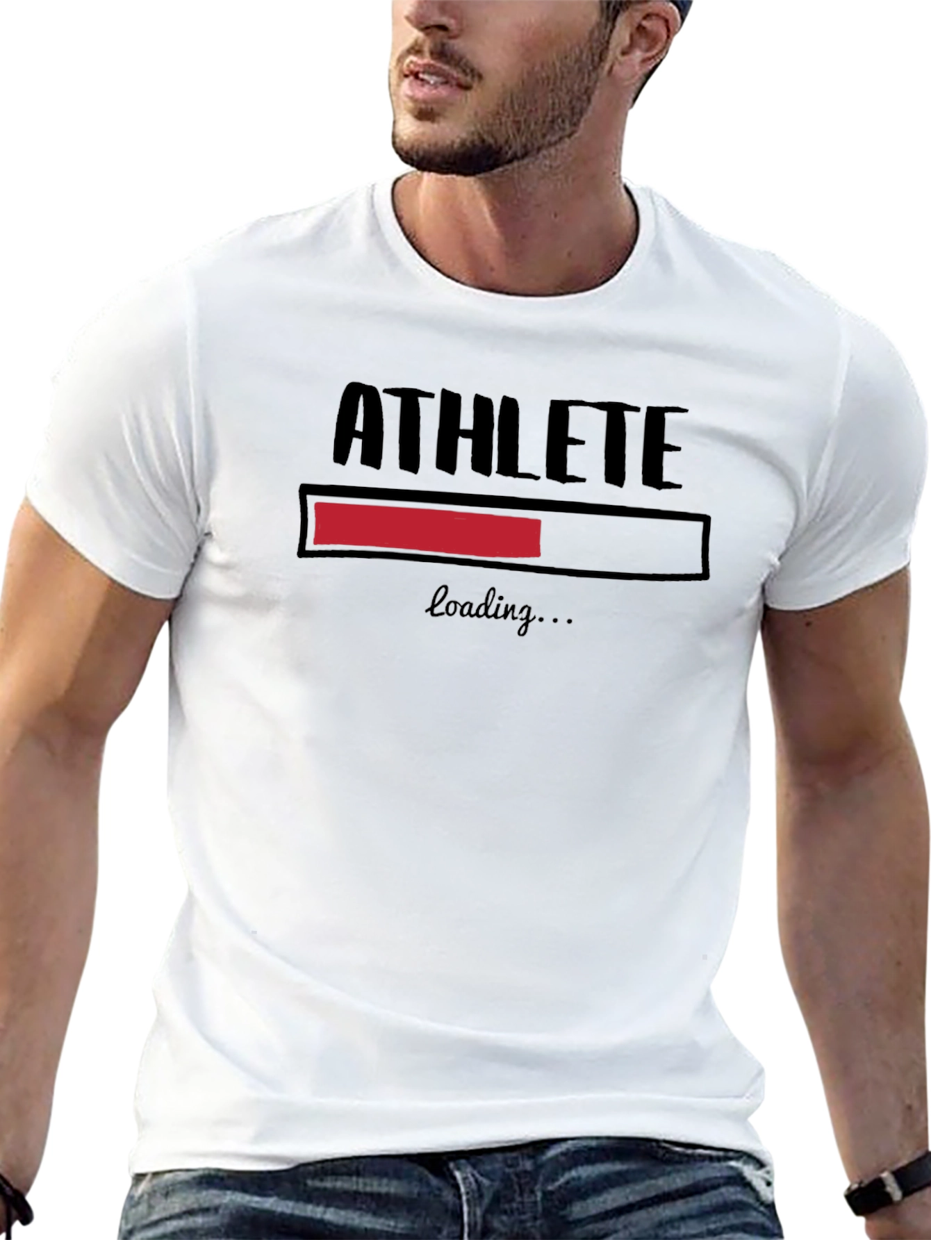 Athlete Loading Black Graphic T-Shirt