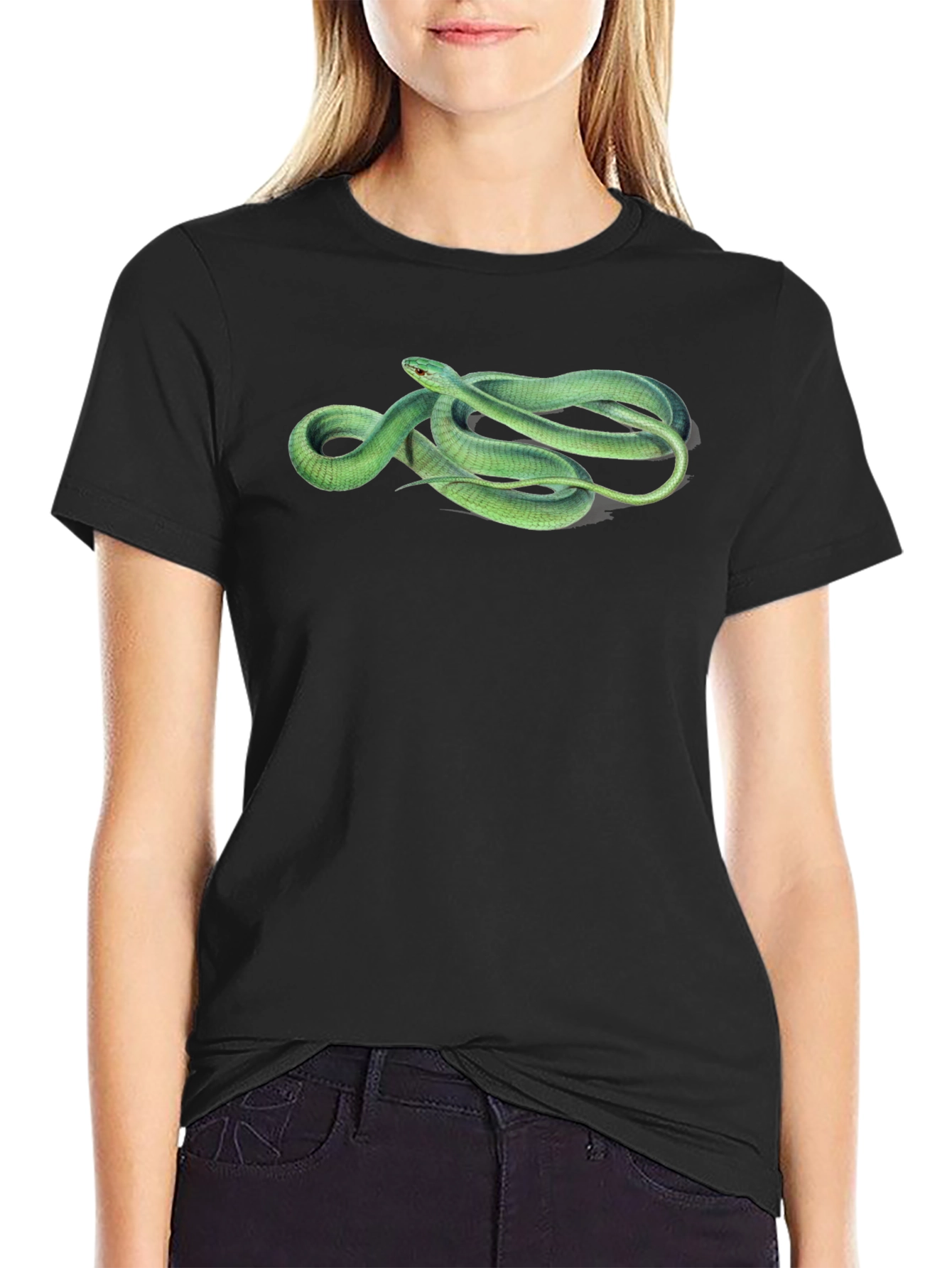 Green Snake Graphic T-Shirt - Stylish Mens Tee