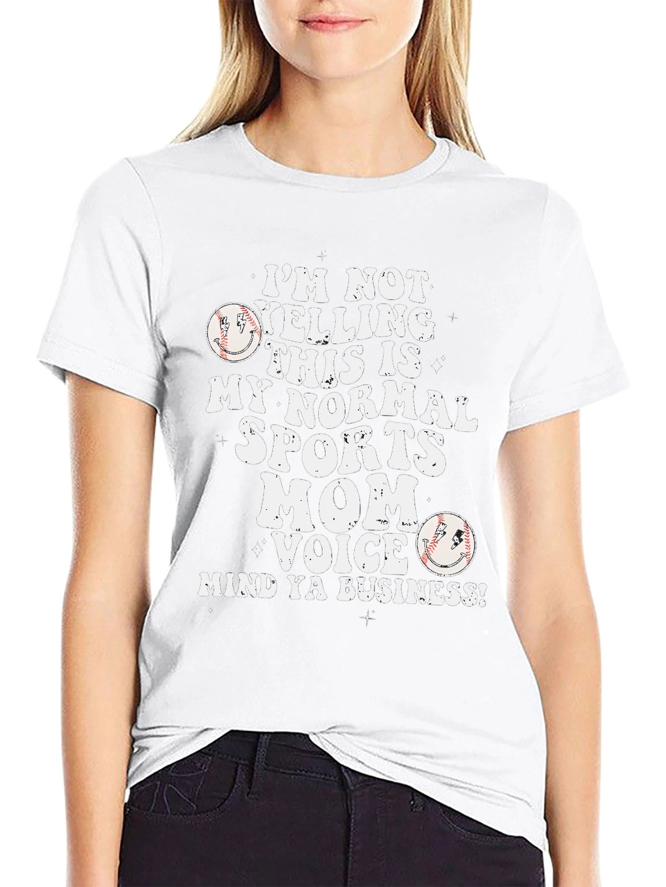 Sports Mom T-Shirt - Im Not Yelling Baseball