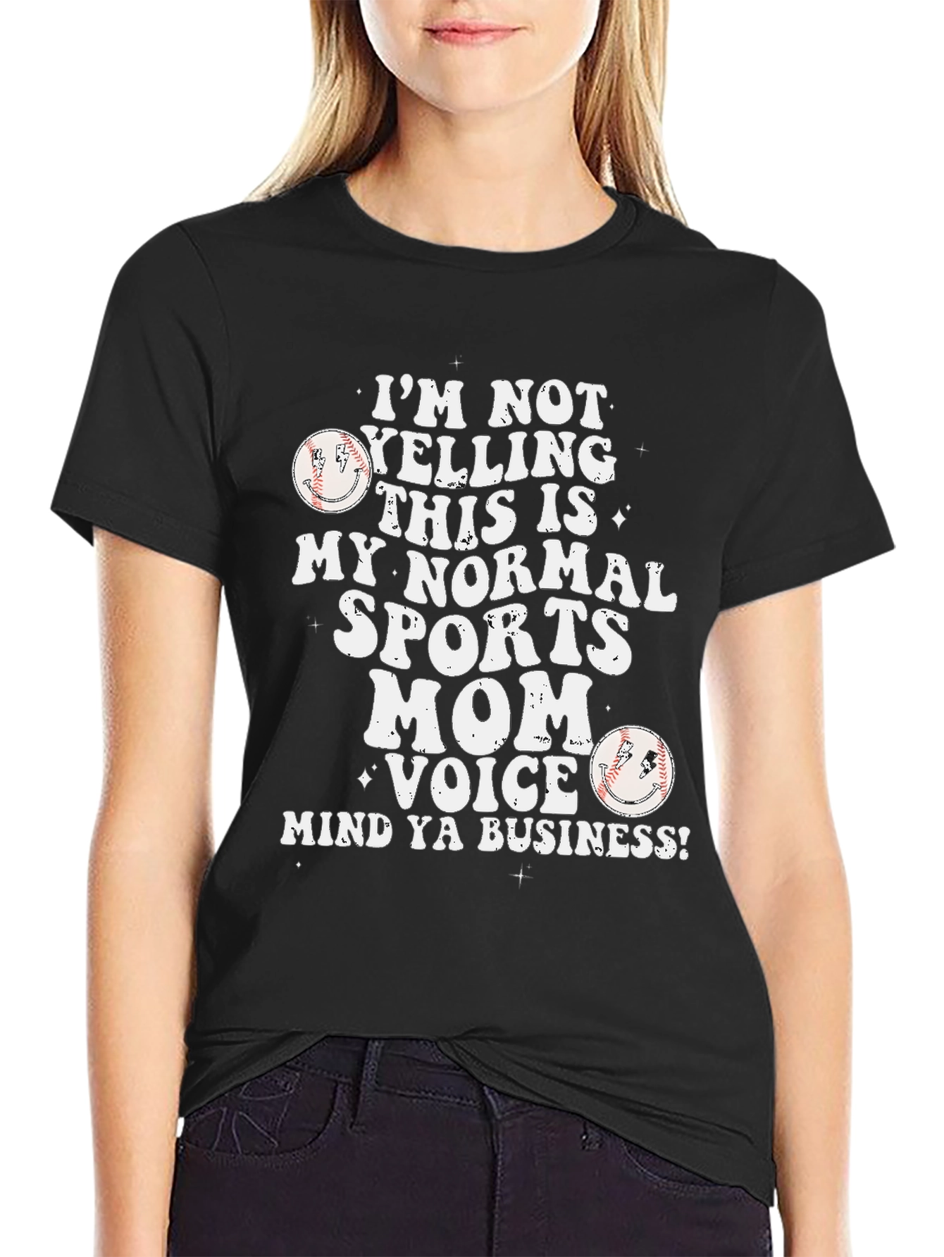 Sports Mom T-Shirt - Im Not Yelling Baseball