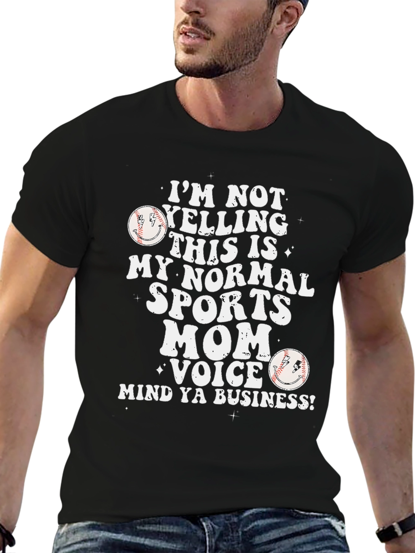 Sports Mom T-Shirt - Im Not Yelling Baseball