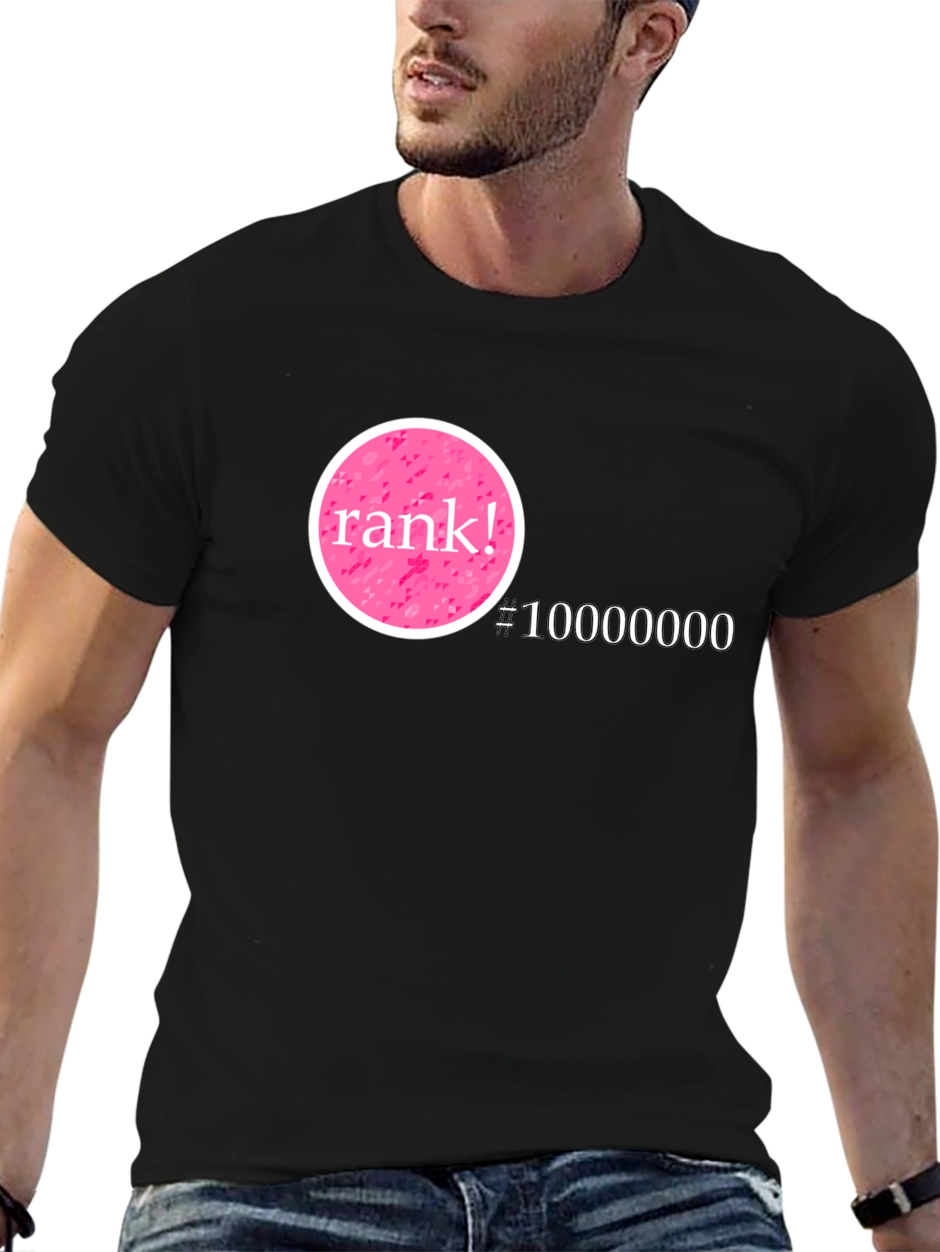 Rank! #10000000 Graphic T-Shirt - Black