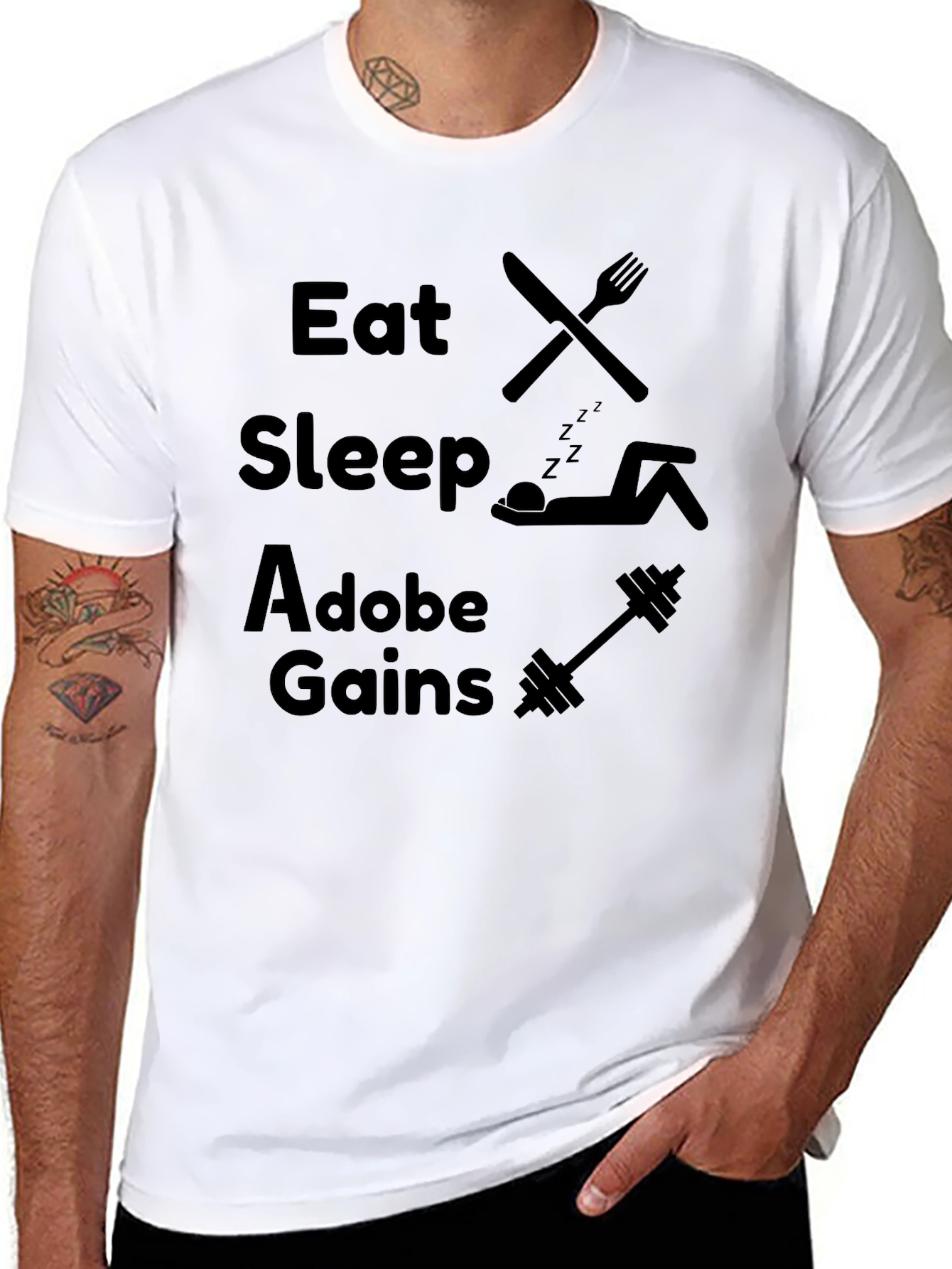 Eat Sleep Adobe Gains Graphic T-Shirt