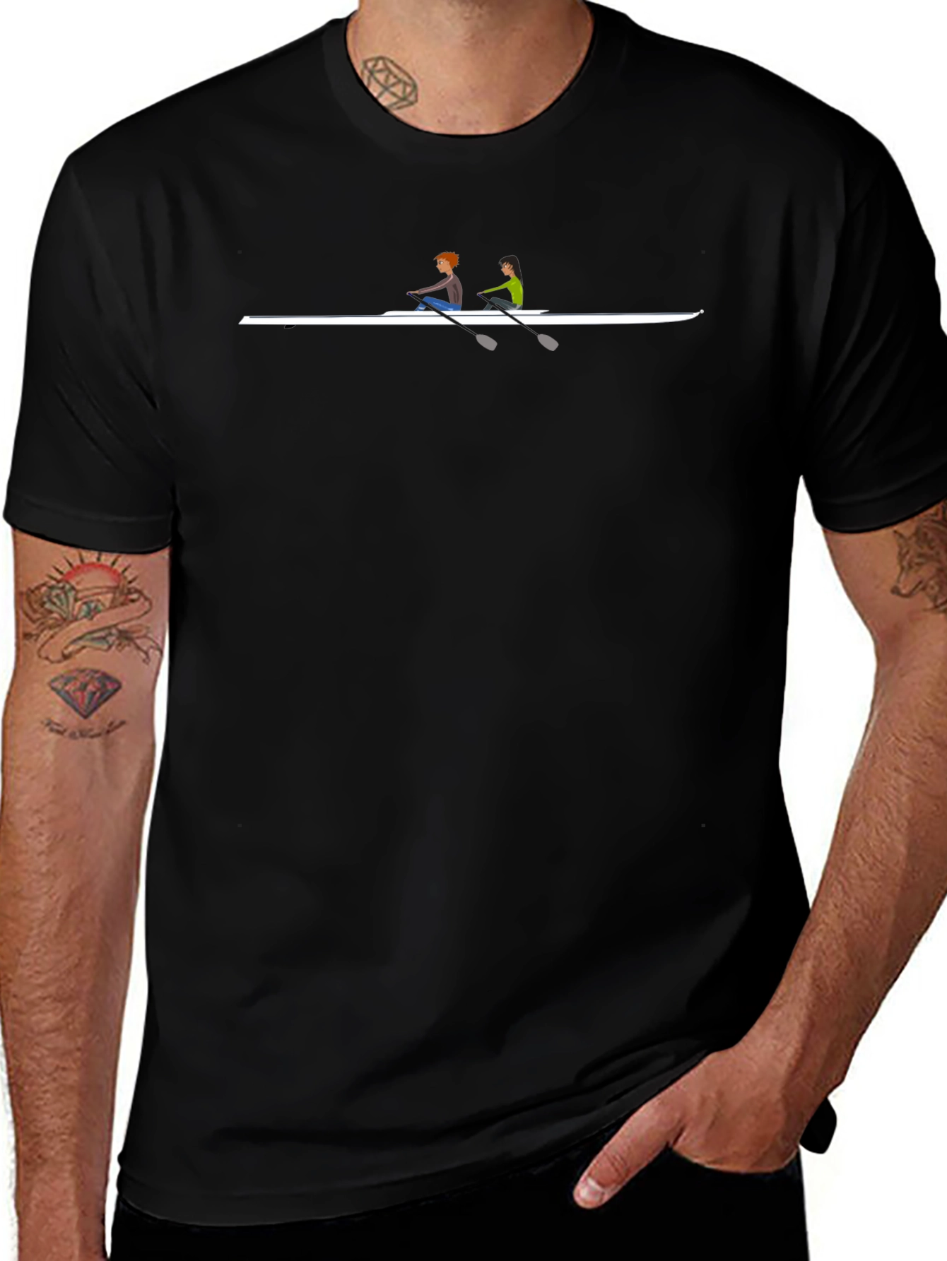 Rowing Team Black T-Shirt