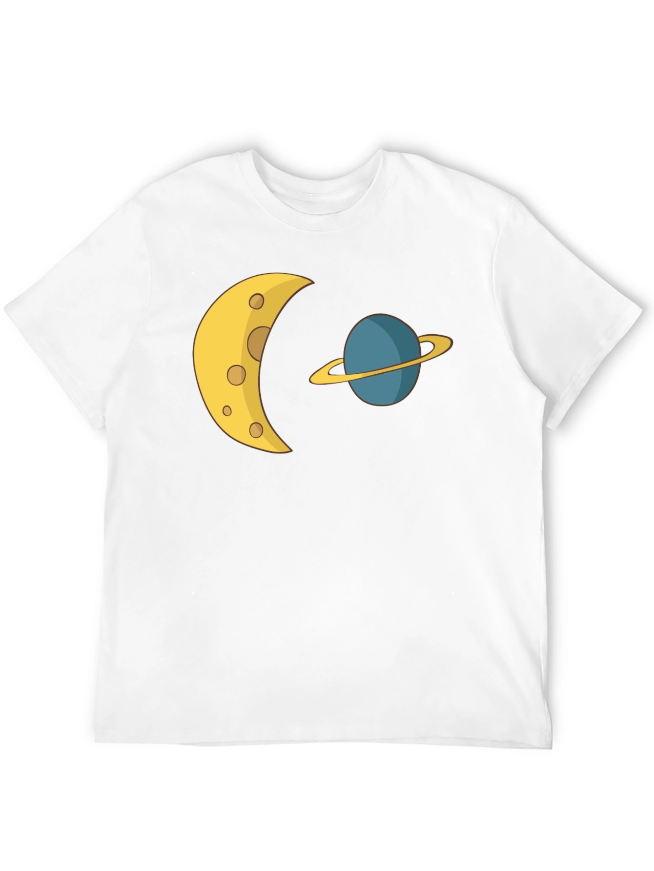Cosmic Dream Tee: Moon & Planet Graphic T-Shirt