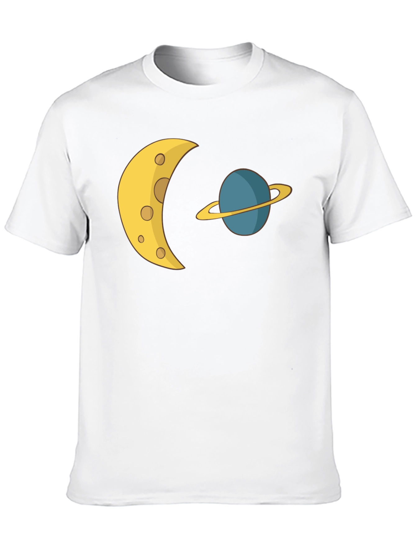 Cosmic Dream Tee: Moon & Planet Graphic T-Shirt