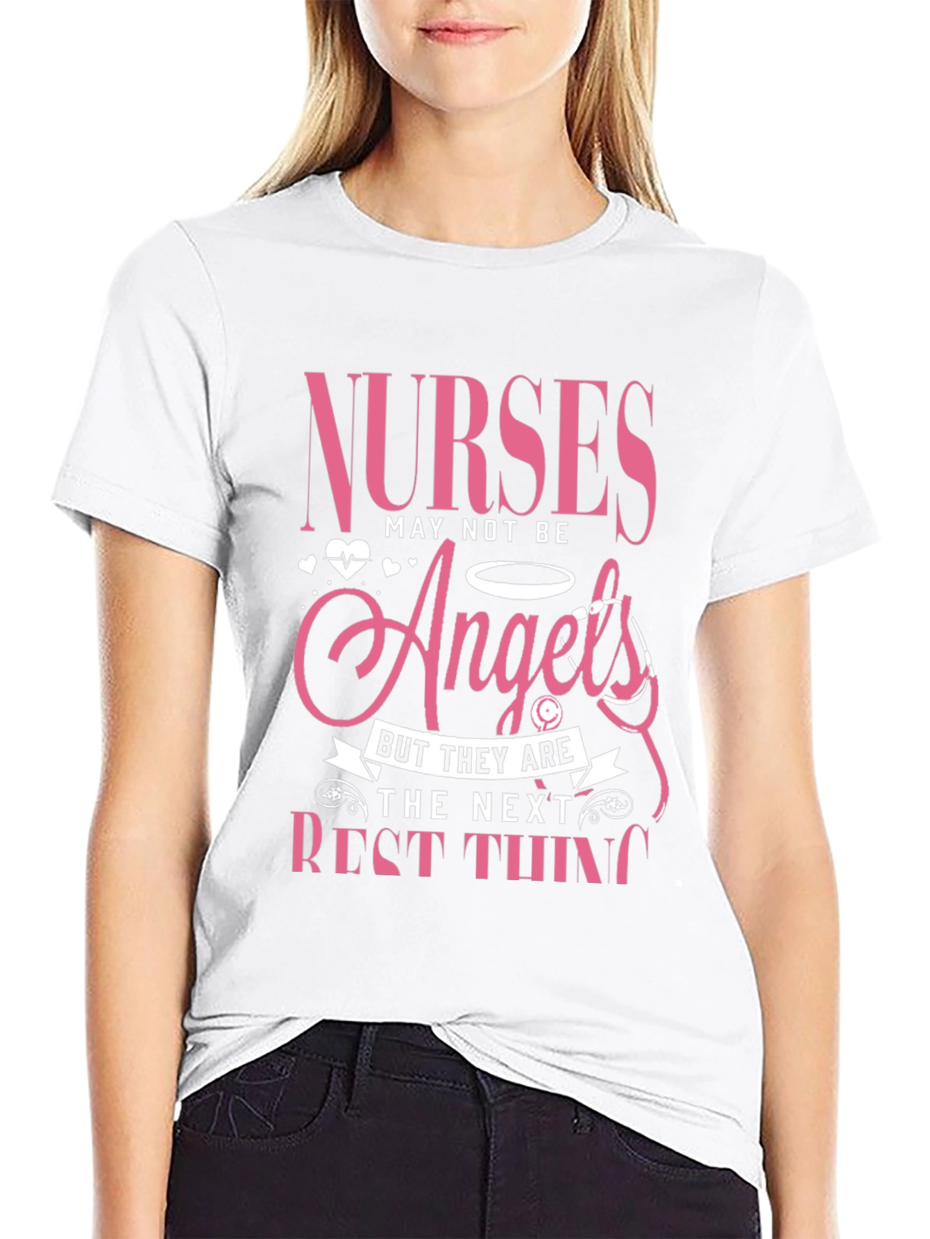 Nurses Angels Pink Graphic T-Shirt