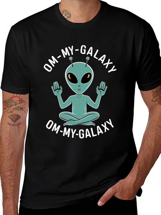 Om-My-Galaxy Alien T-Shirt - Meditating Extra-Terrestrial Tee