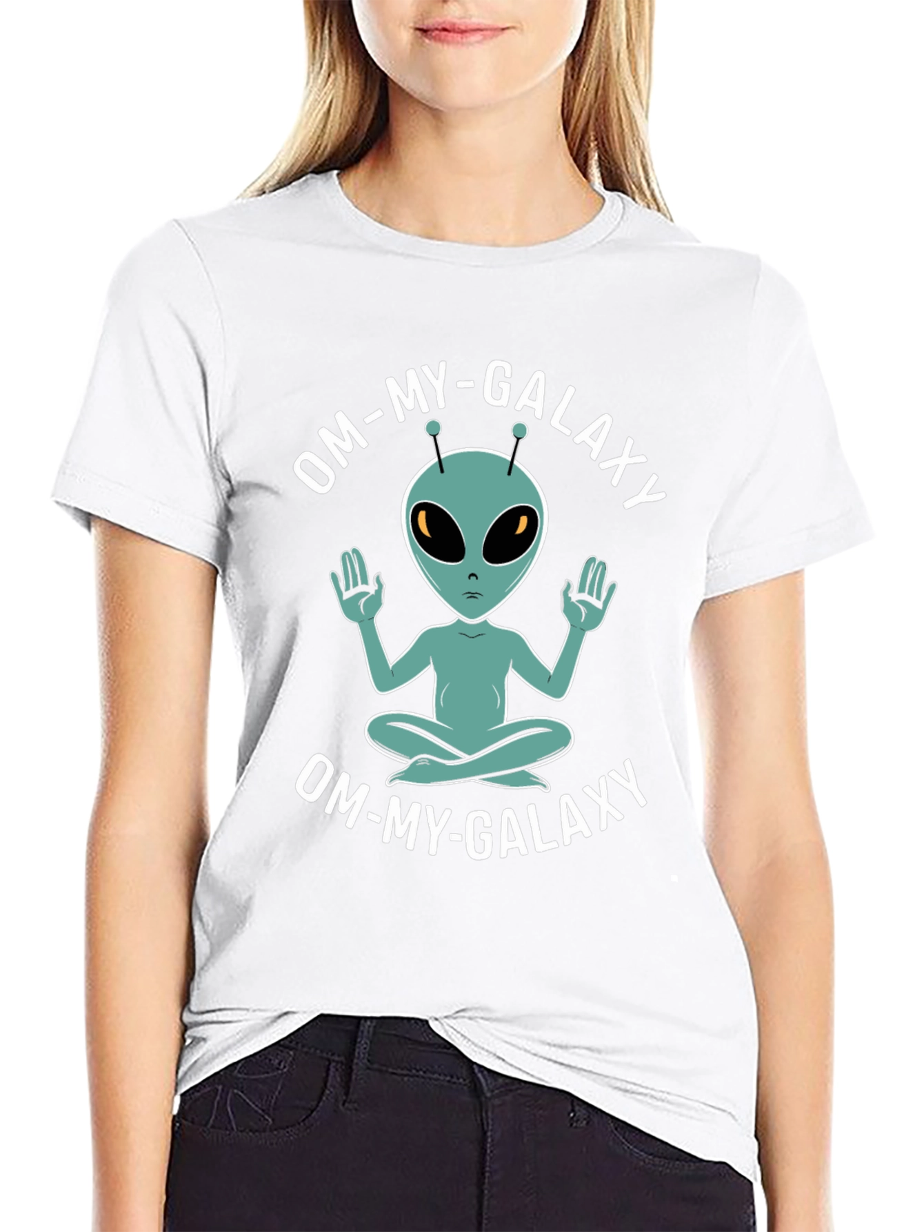 Om-My-Galaxy Alien T-Shirt - Meditating Extra-Terrestrial Tee