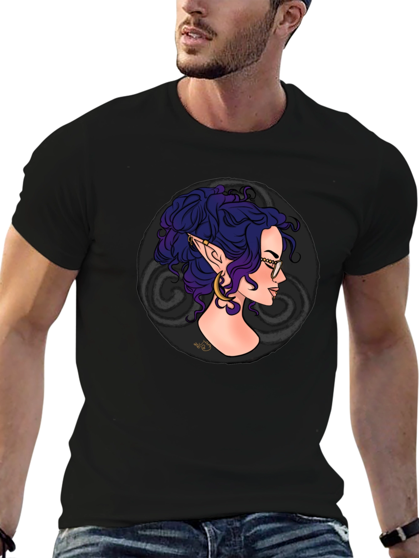 Elf Portrait Tee - Unique Graphic Design