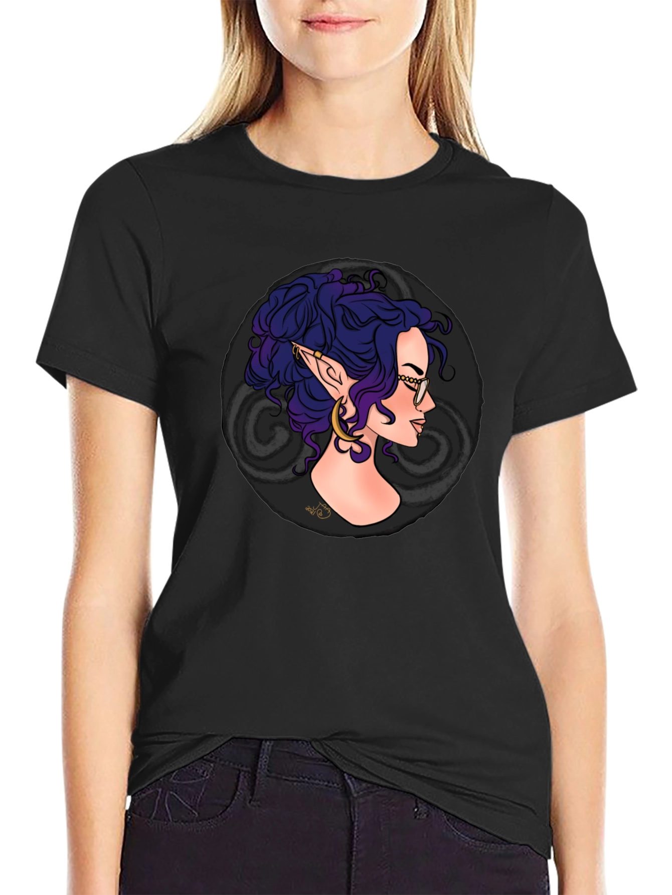 Elf Portrait Tee - Unique Graphic Design