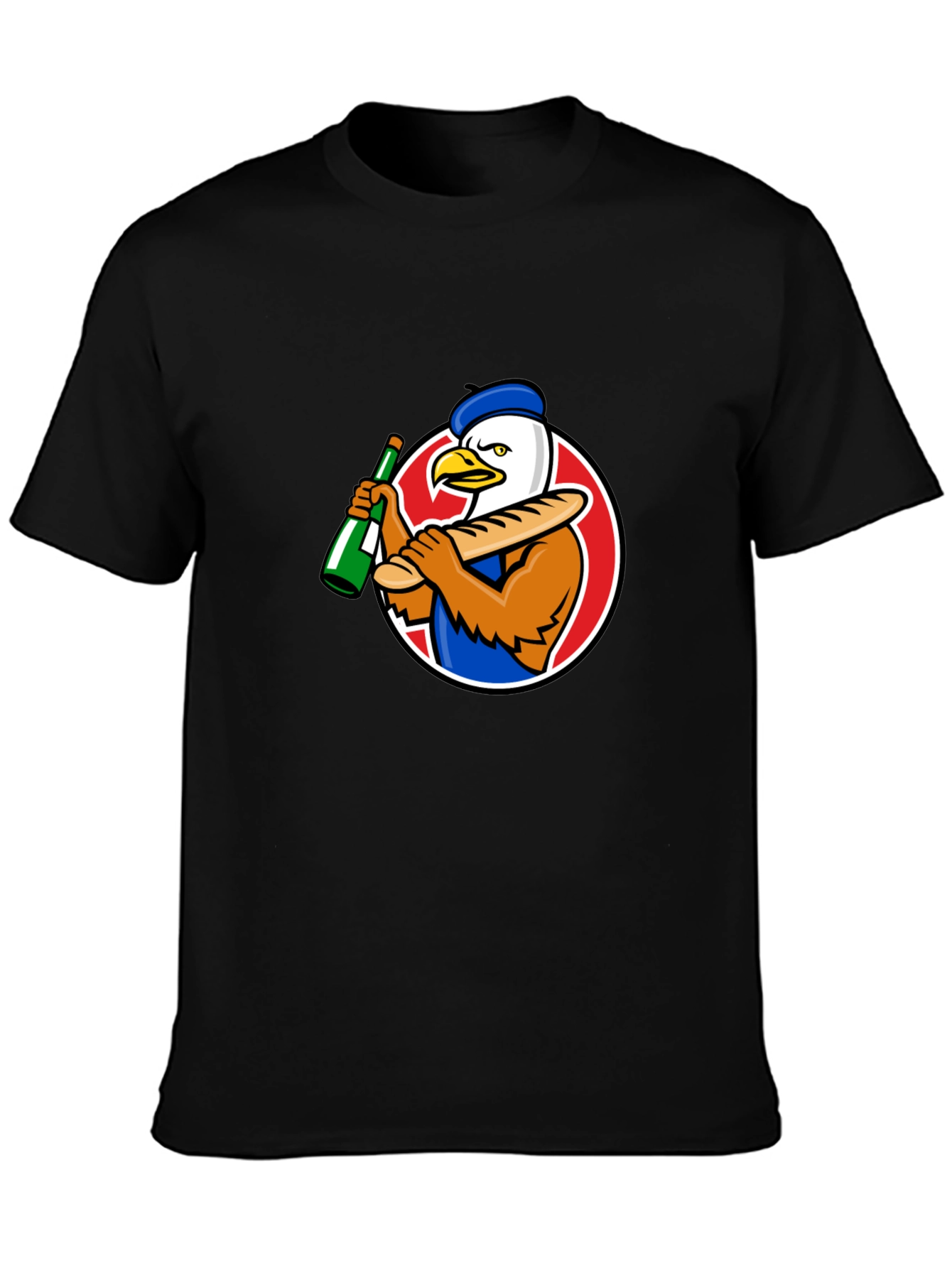 French Eagle Graphic Tee - Novelty T-Shirt