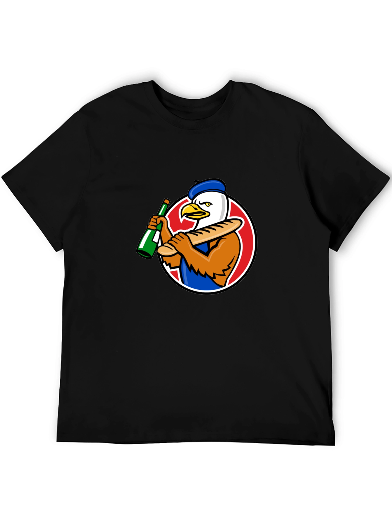 French Eagle Graphic Tee - Novelty T-Shirt