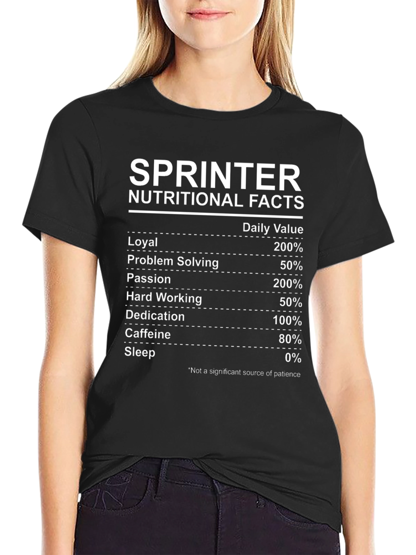 Sprinter Nutritional Facts T-Shirt - Funny Runner Tee