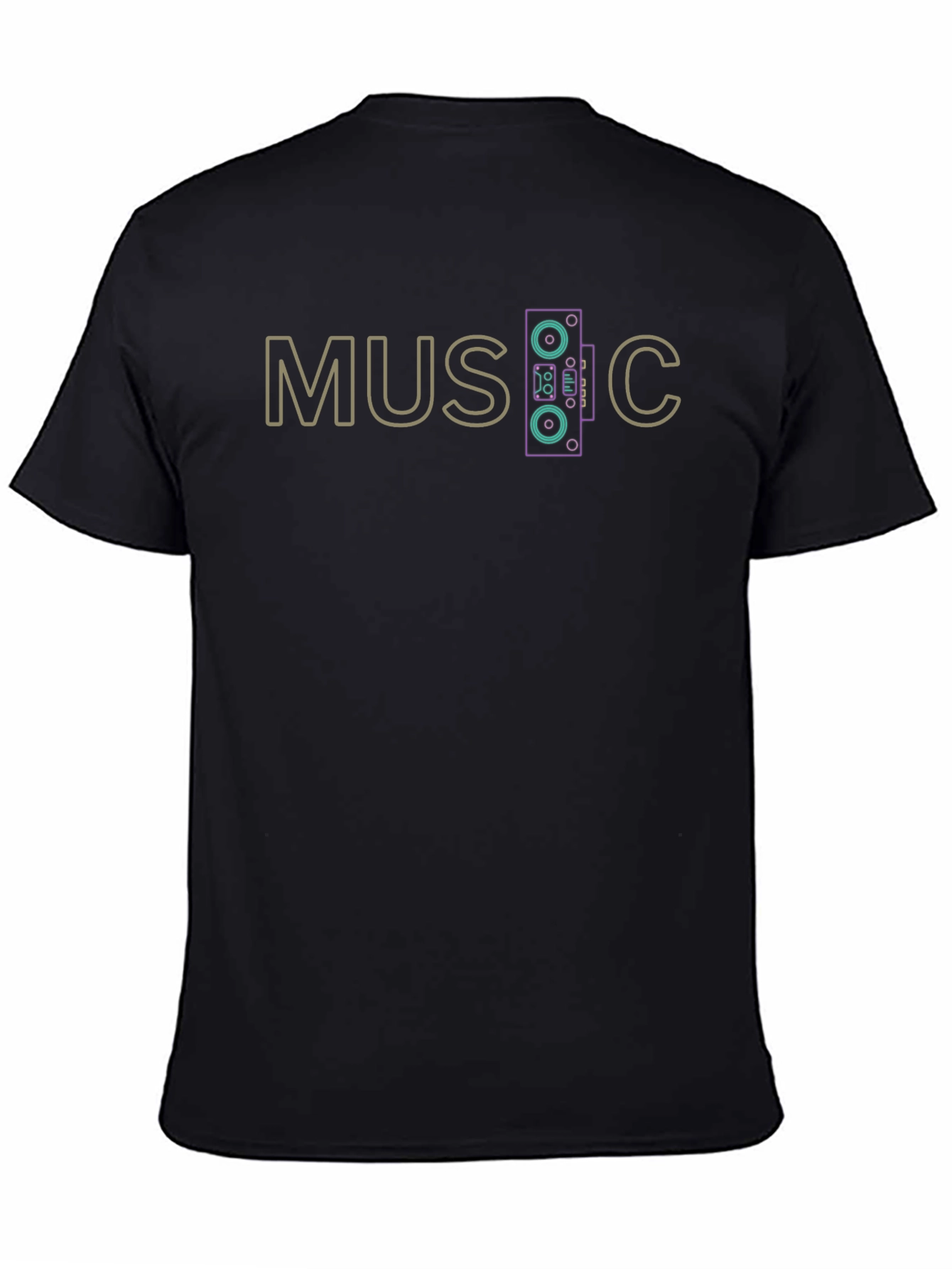 Retro Music Graphic Tee - Black