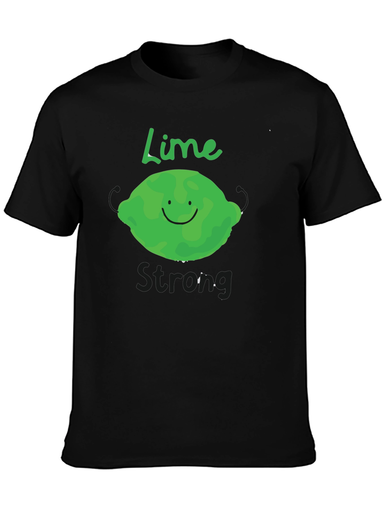 Lime Strong Black T-Shirt - Funny Fruit Graphic Tee