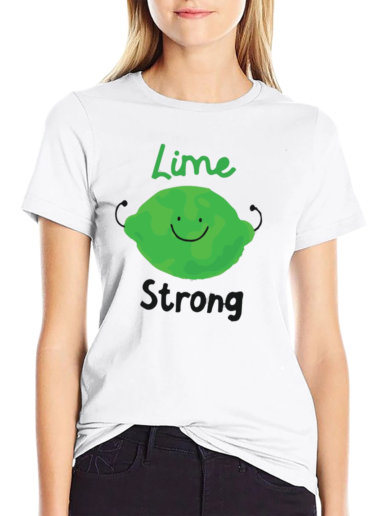 Lime Strong Black T-Shirt - Funny Fruit Graphic Tee