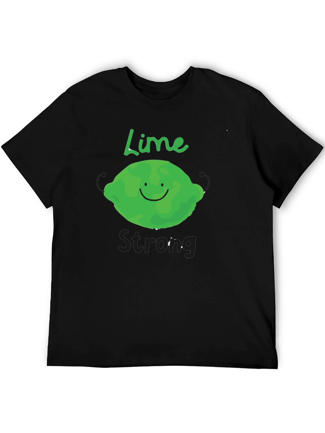 Lime Strong Black T-Shirt - Funny Fruit Graphic Tee
