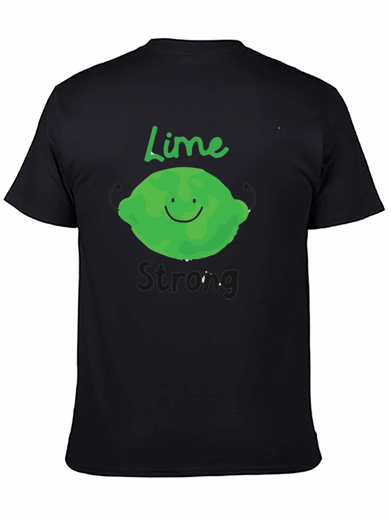 Lime Strong Black T-Shirt - Funny Fruit Graphic Tee