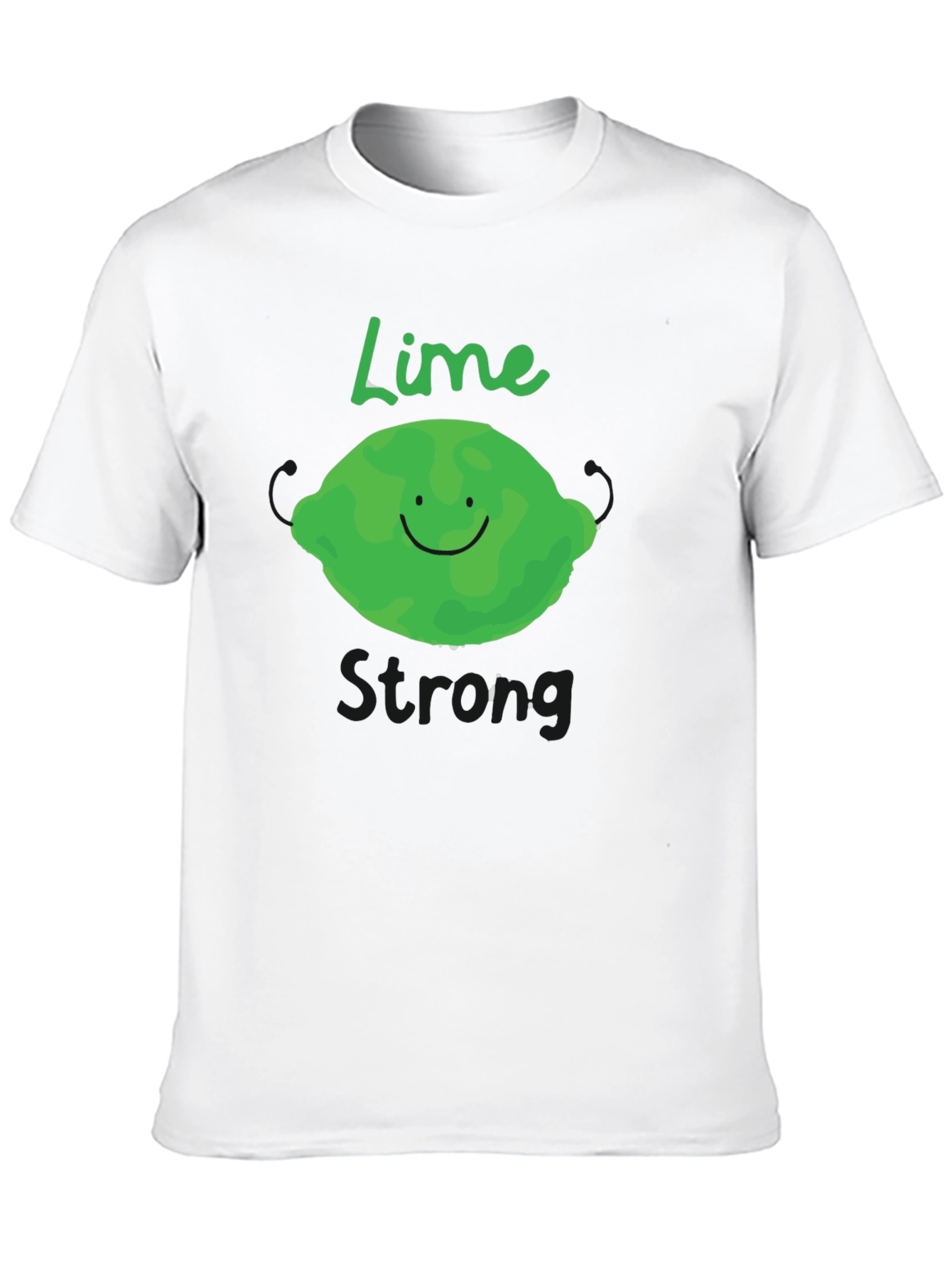 Lime Strong Black T-Shirt - Funny Fruit Graphic Tee