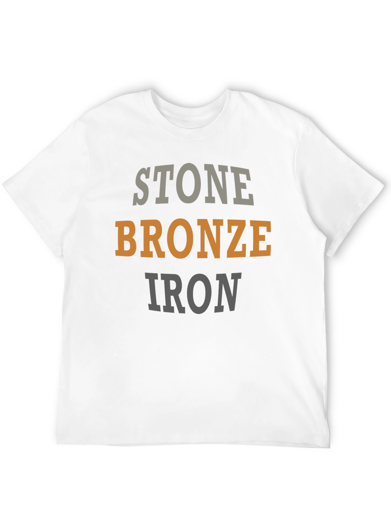 Stone Bronze Iron T-Shirt - Black Graphic Tee